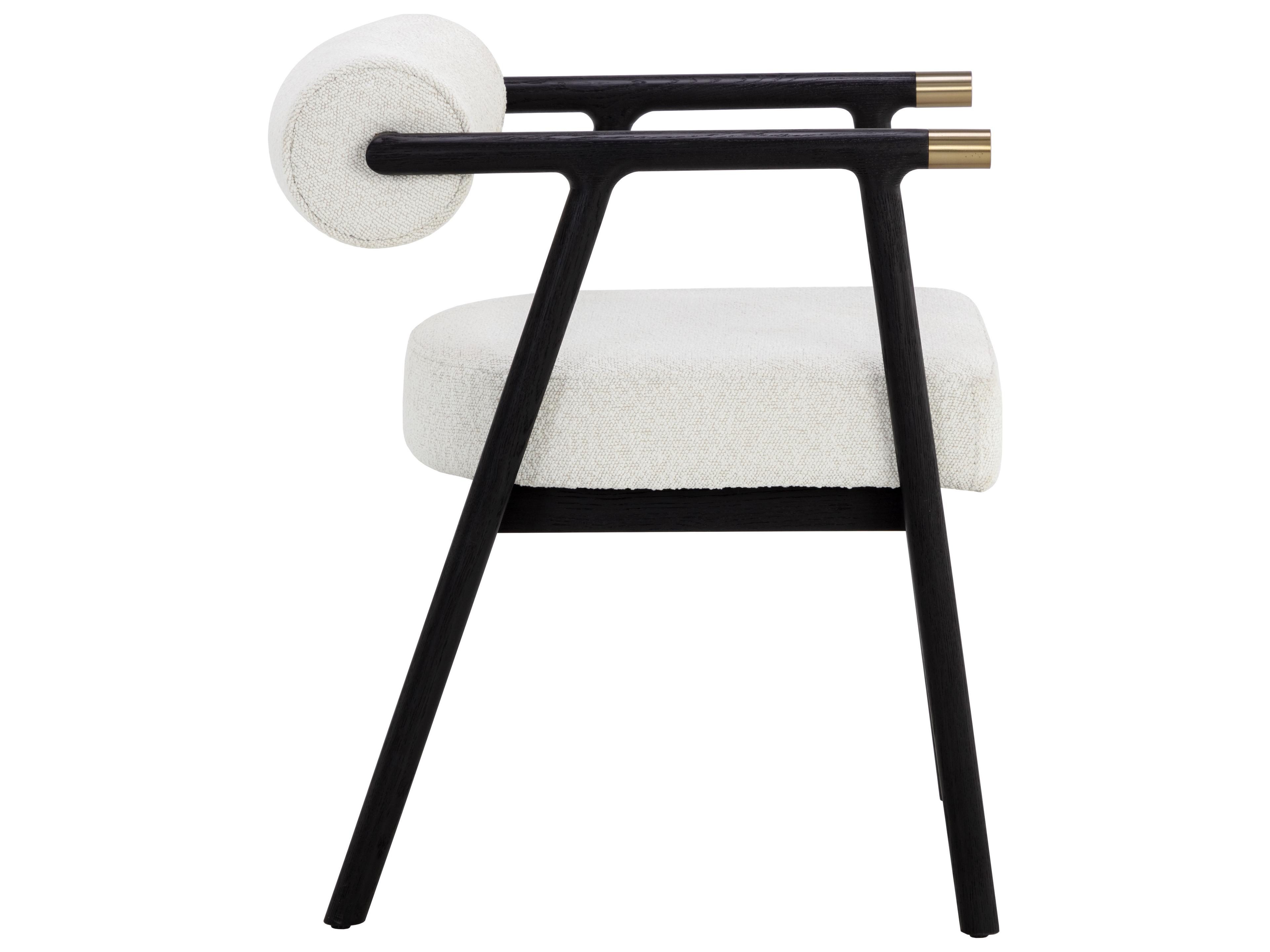 Sunpan Sova Gray Upholstered Arm Dining Chair