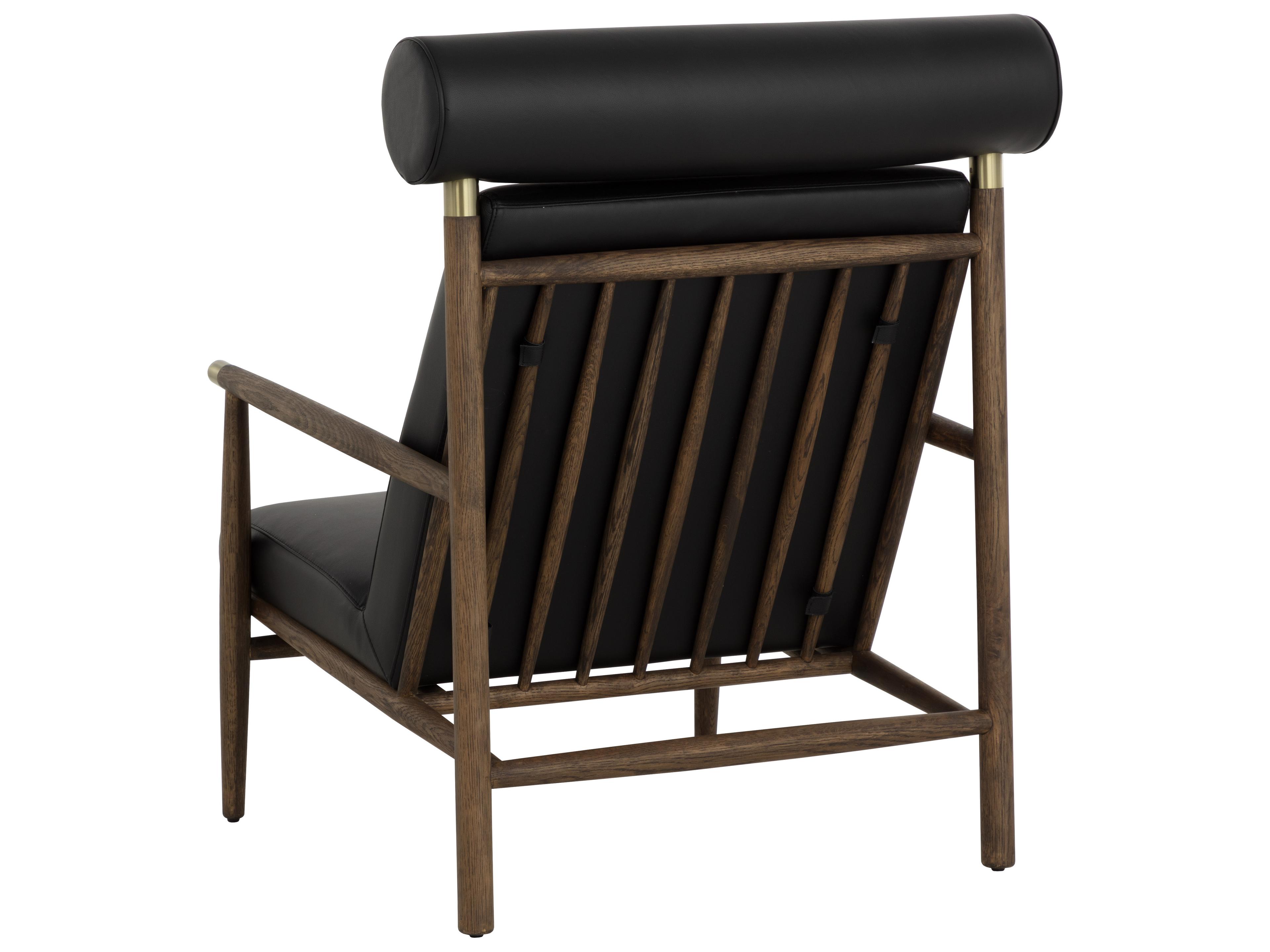 Sunpan Biko Black Leather Accent Chair