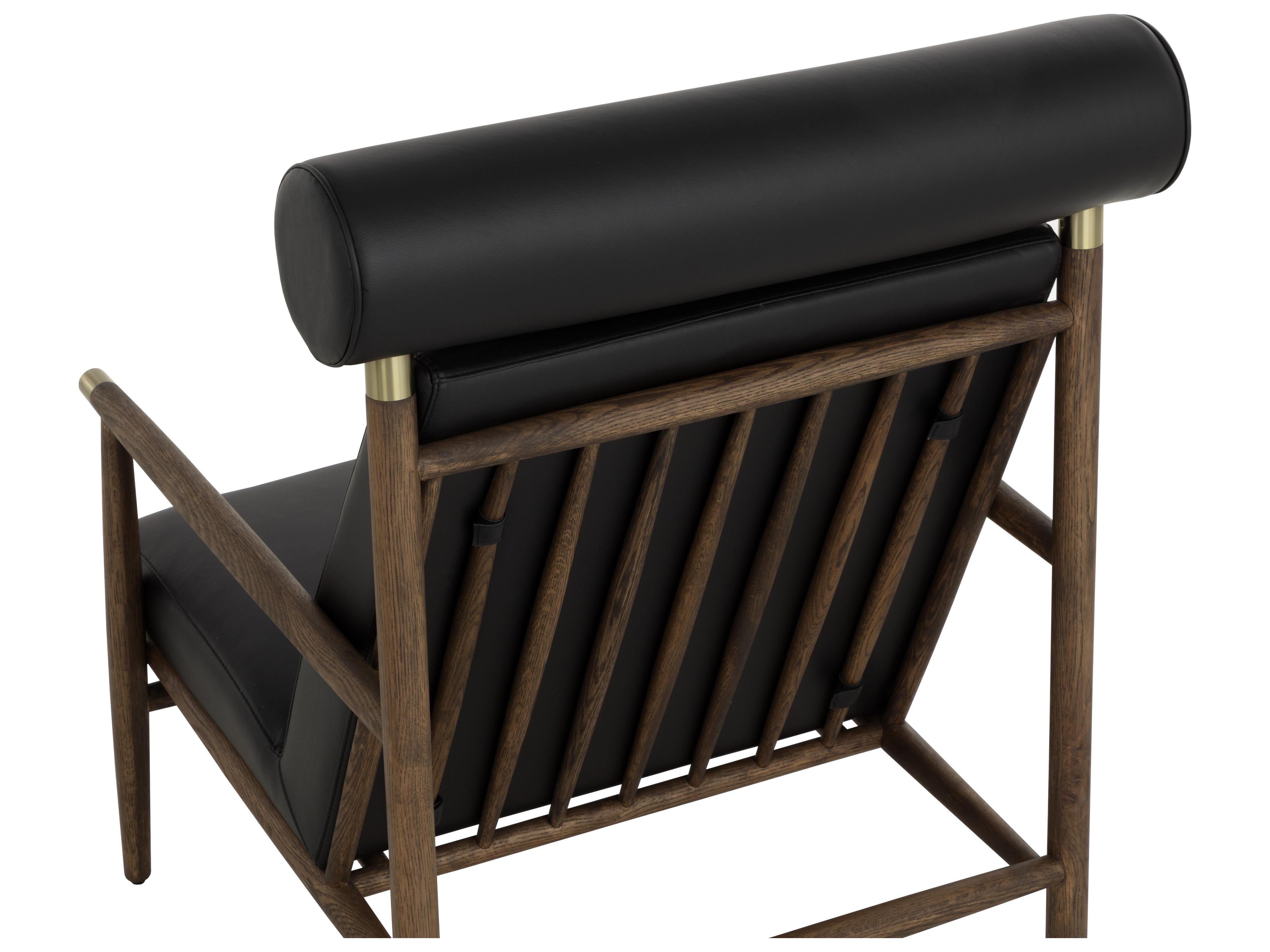 Sunpan Biko Black Leather Accent Chair