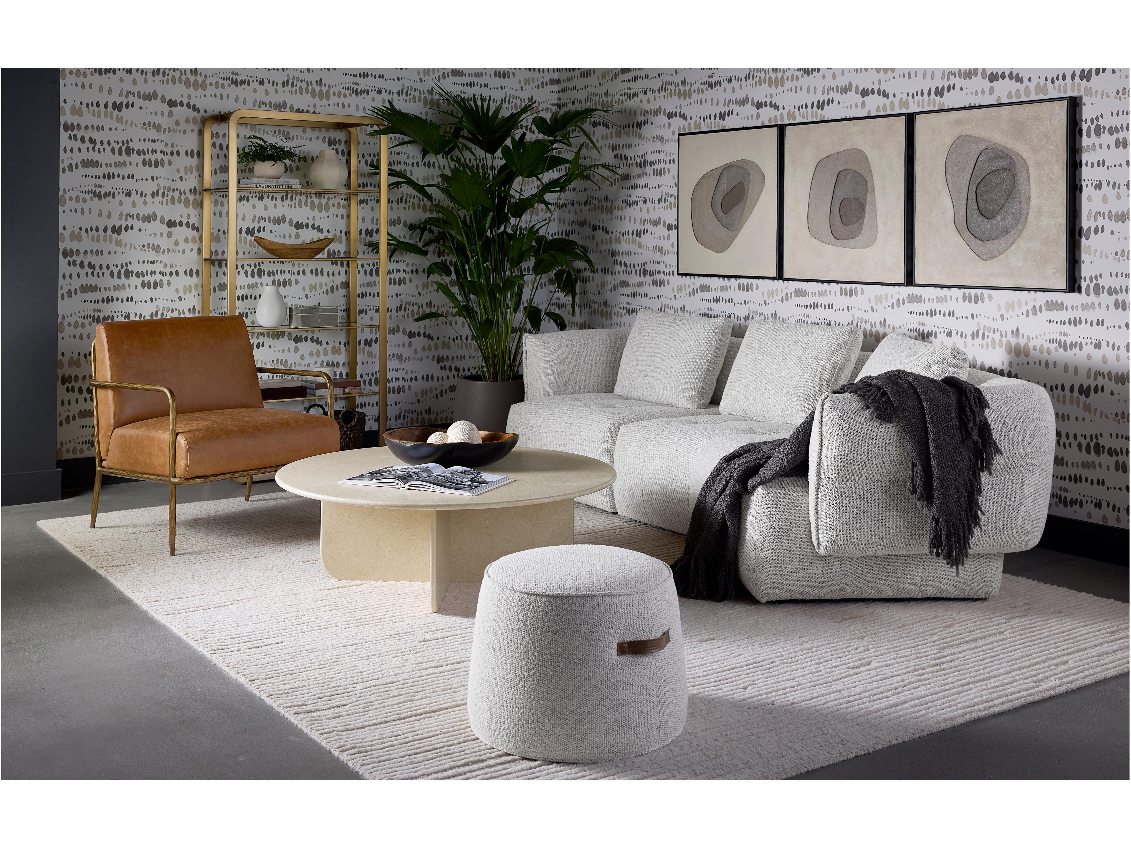 Sunpan Lathan Brown Leather Accent Chair