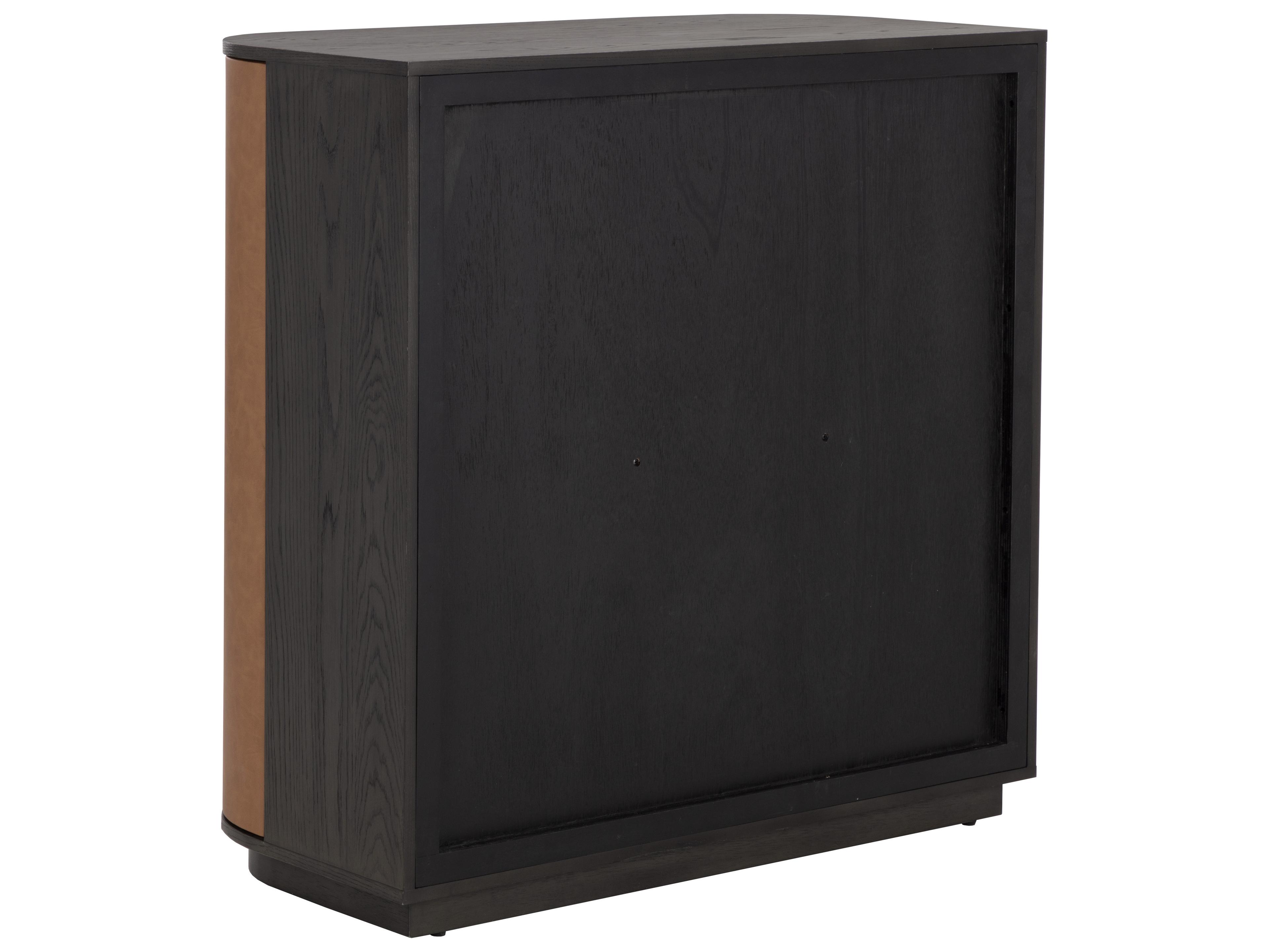 Sunpan Dresden Brown Oak Wood Smoke Grey Bar Cabinet