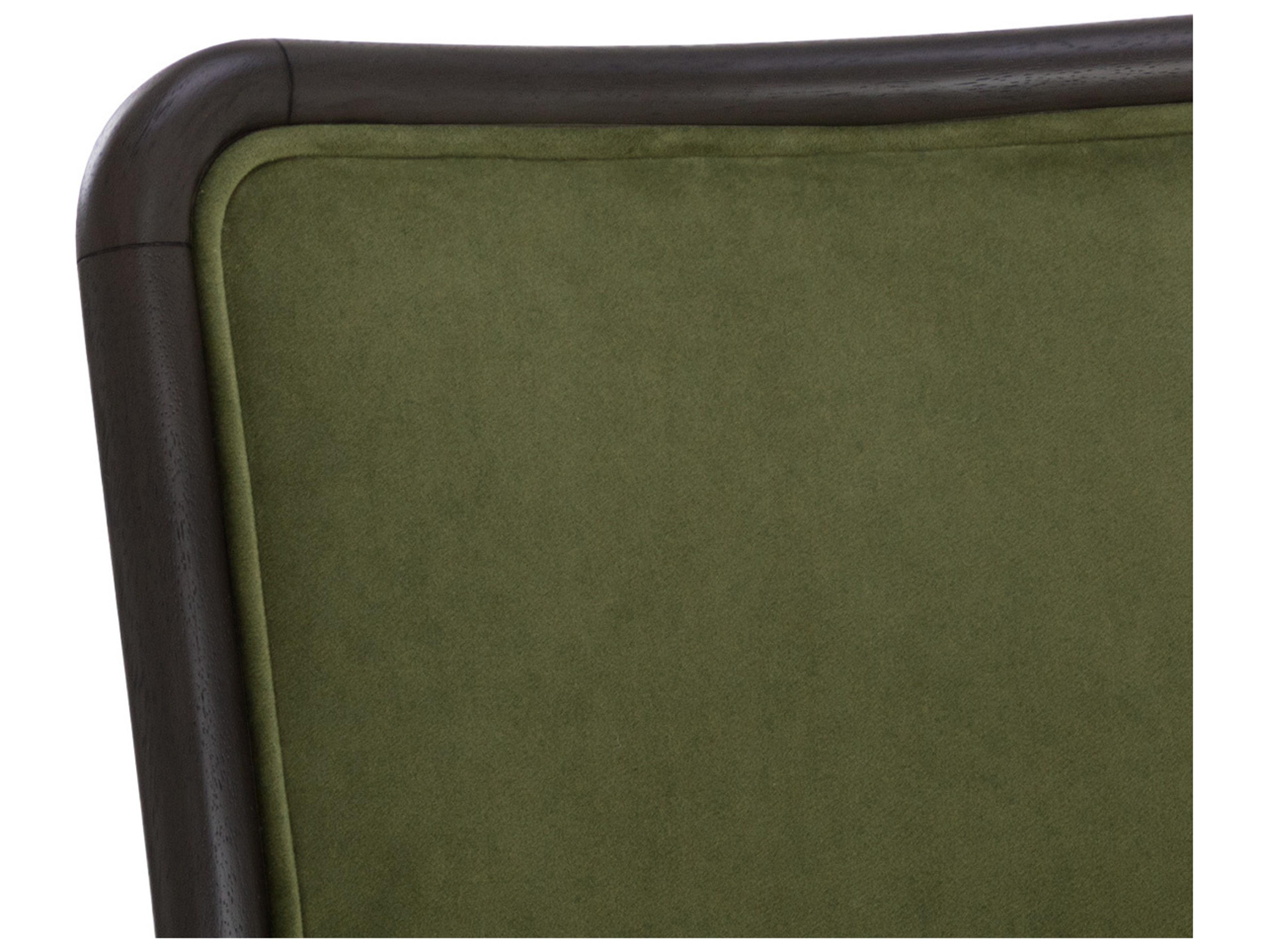 Sunpan Jeno Rubberwood Green Upholstered Side Dining Chair