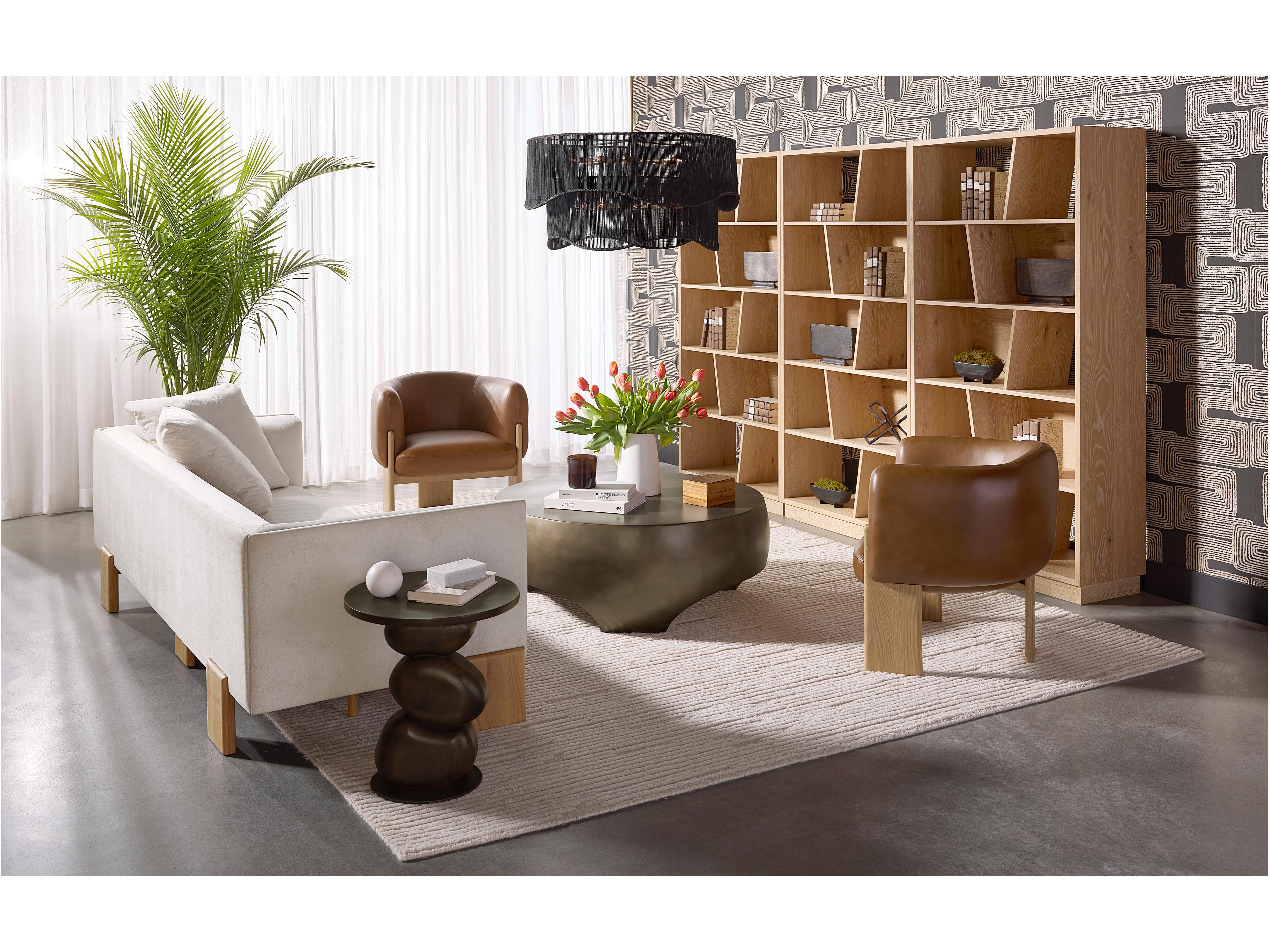 Sunpan Anwa Natural Cream Upholstered Sofa