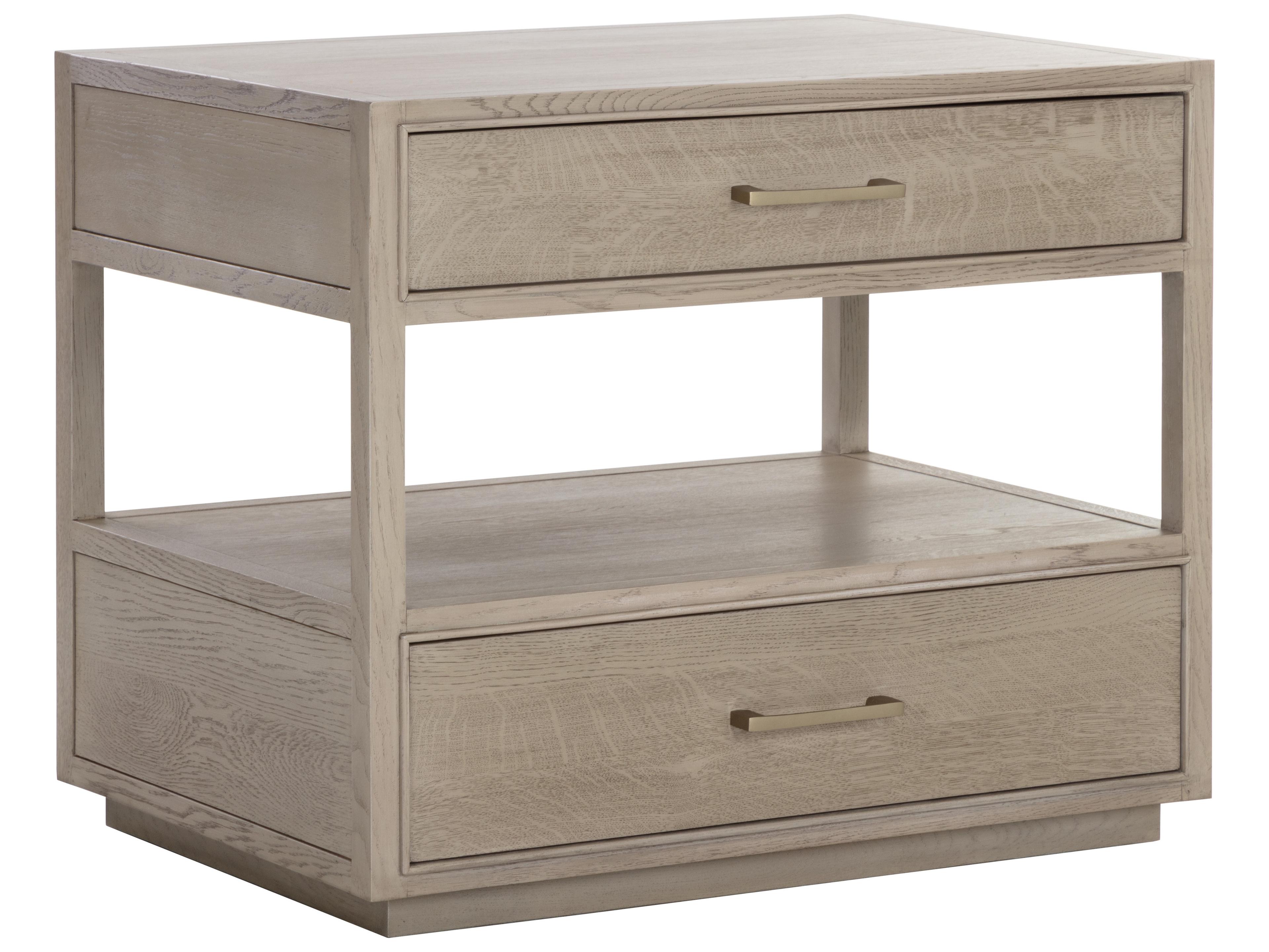 Sunpan Bridgerton 2-Drawers Oak Wood Nightstand