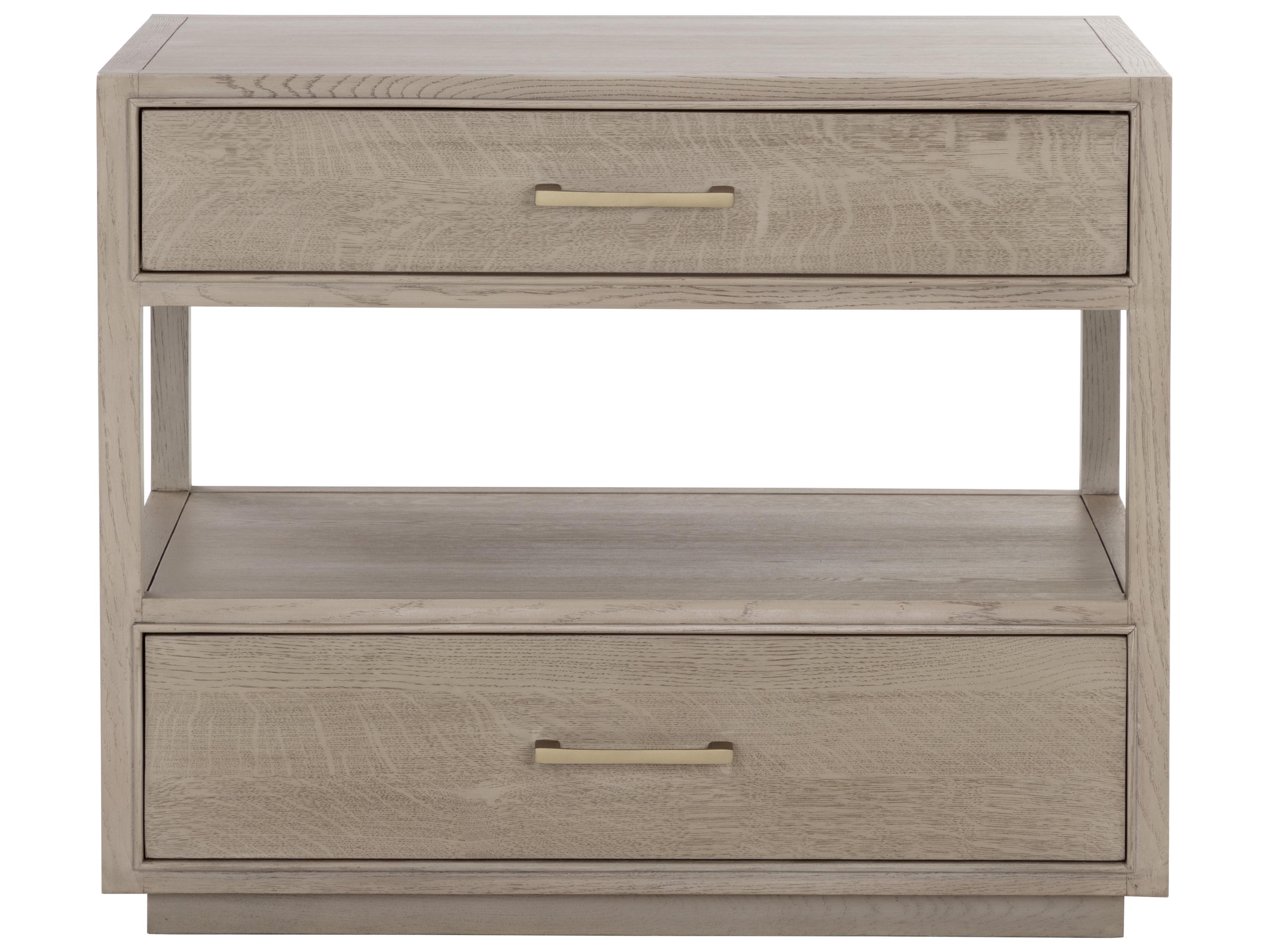 Sunpan Bridgerton 2-Drawers Oak Wood Nightstand