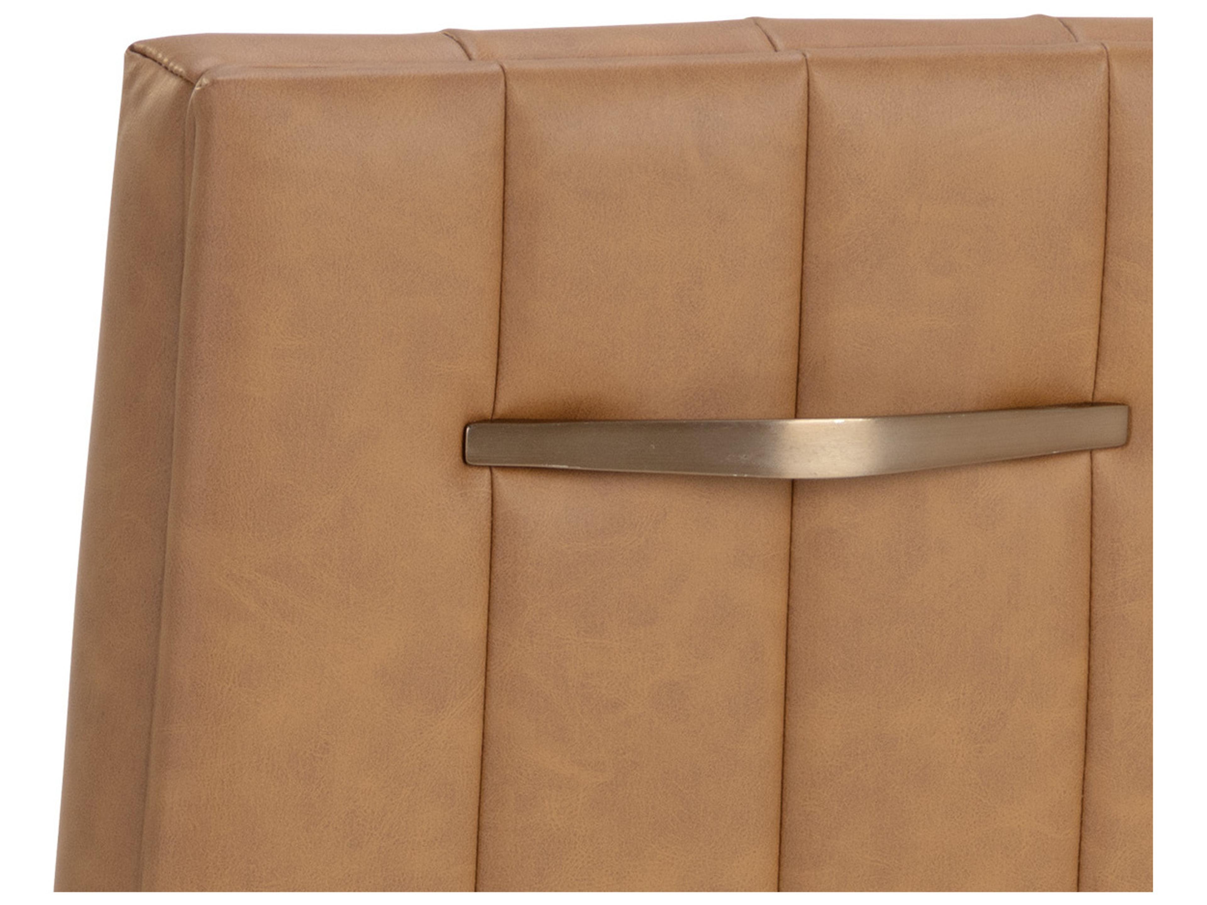 Sunpan Wilbur Milliken Cognac Faux Leather Counter Stool