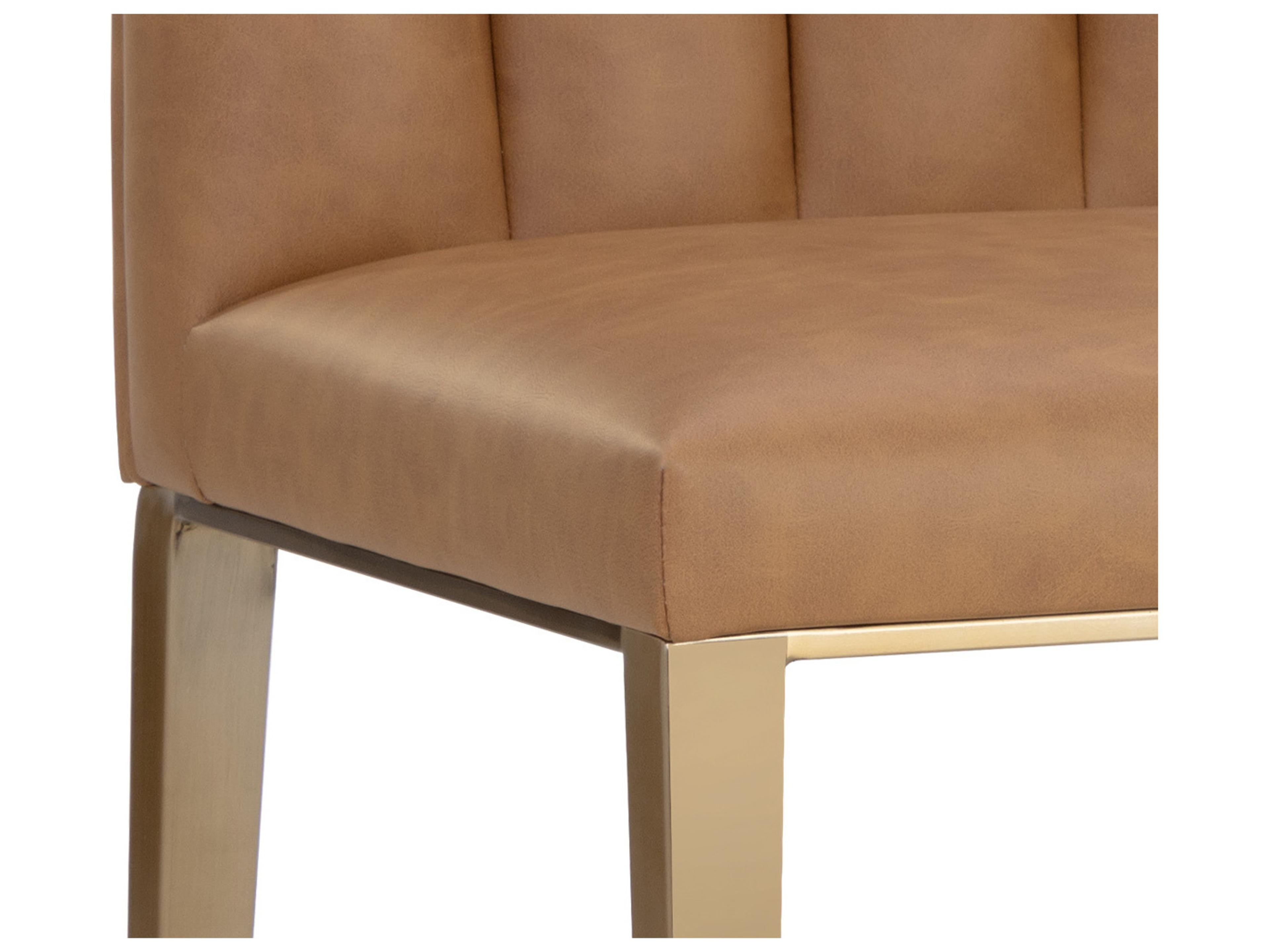 Sunpan Wilbur Milliken Cognac Faux Leather Counter Stool