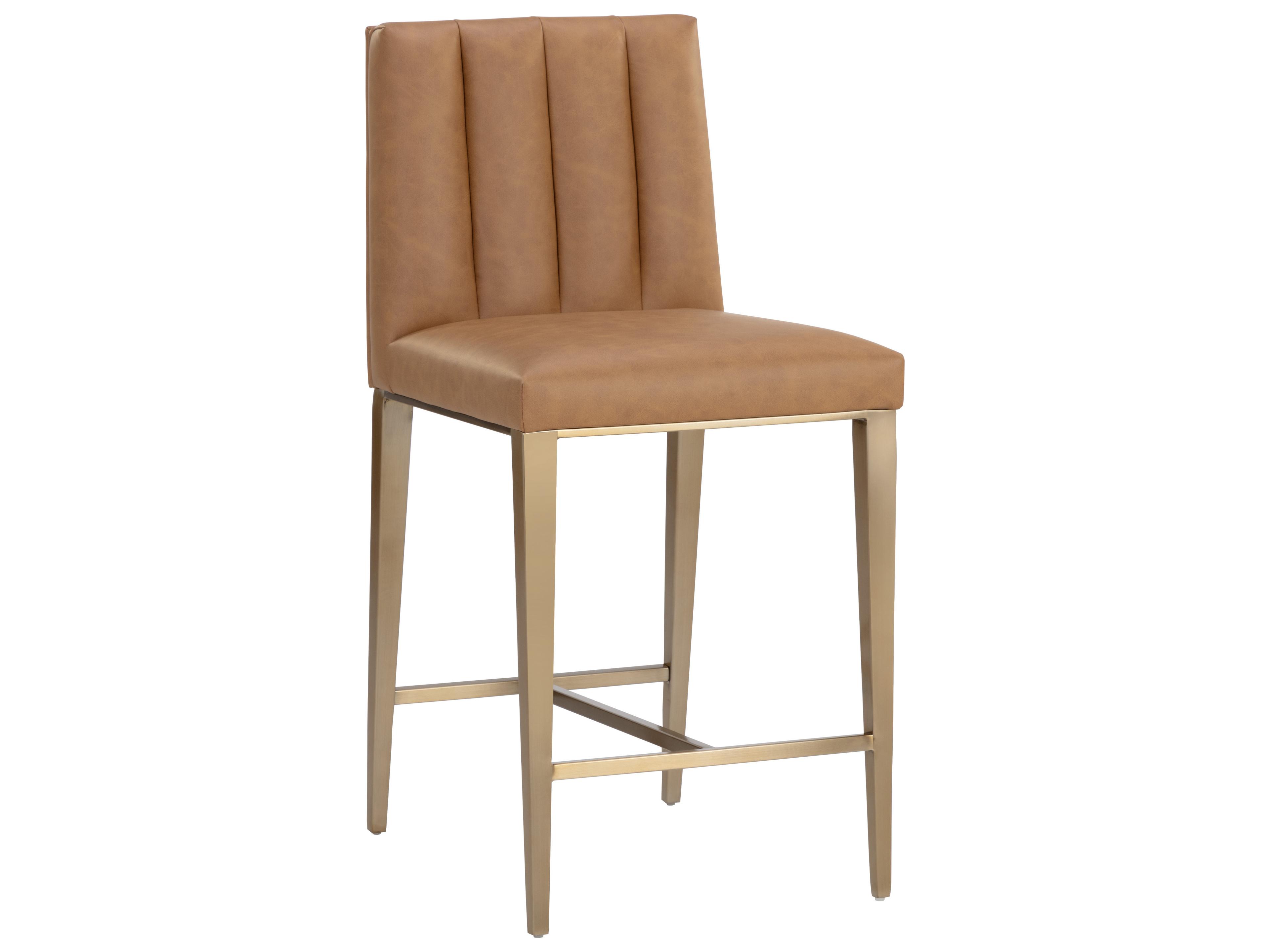 Wilbur Counter Stool in Cognac Faux Leather