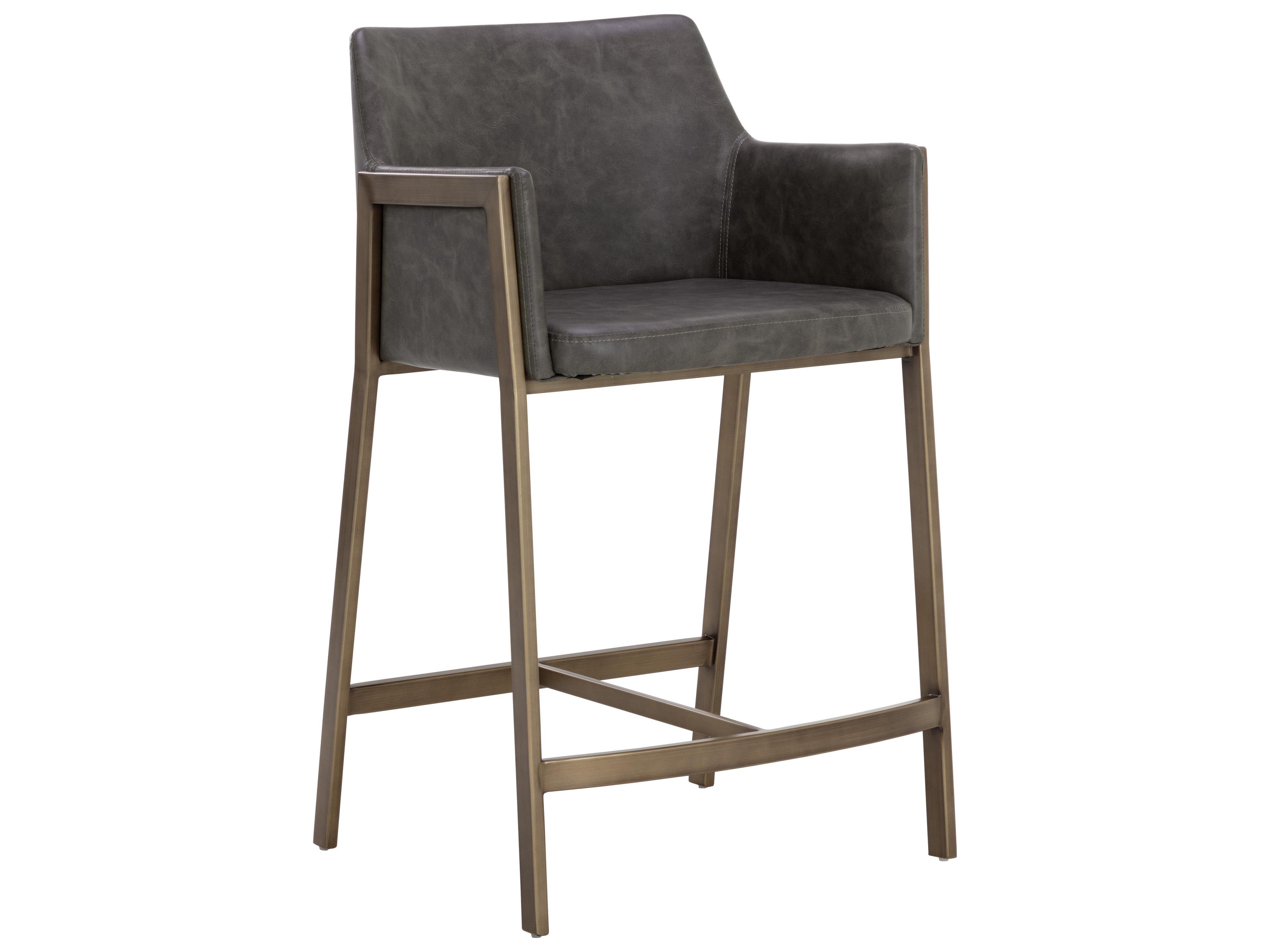 Bernadette Counter Stool in Kendall Grey Faux Leather