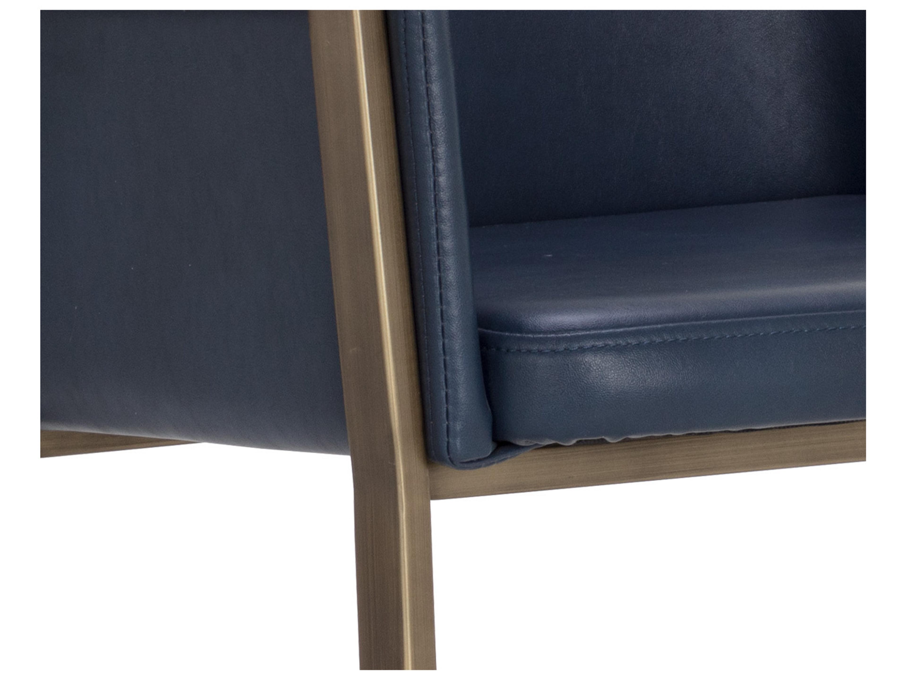 Sunpan Ikon Antique Brass Faux Leather Bar Stool