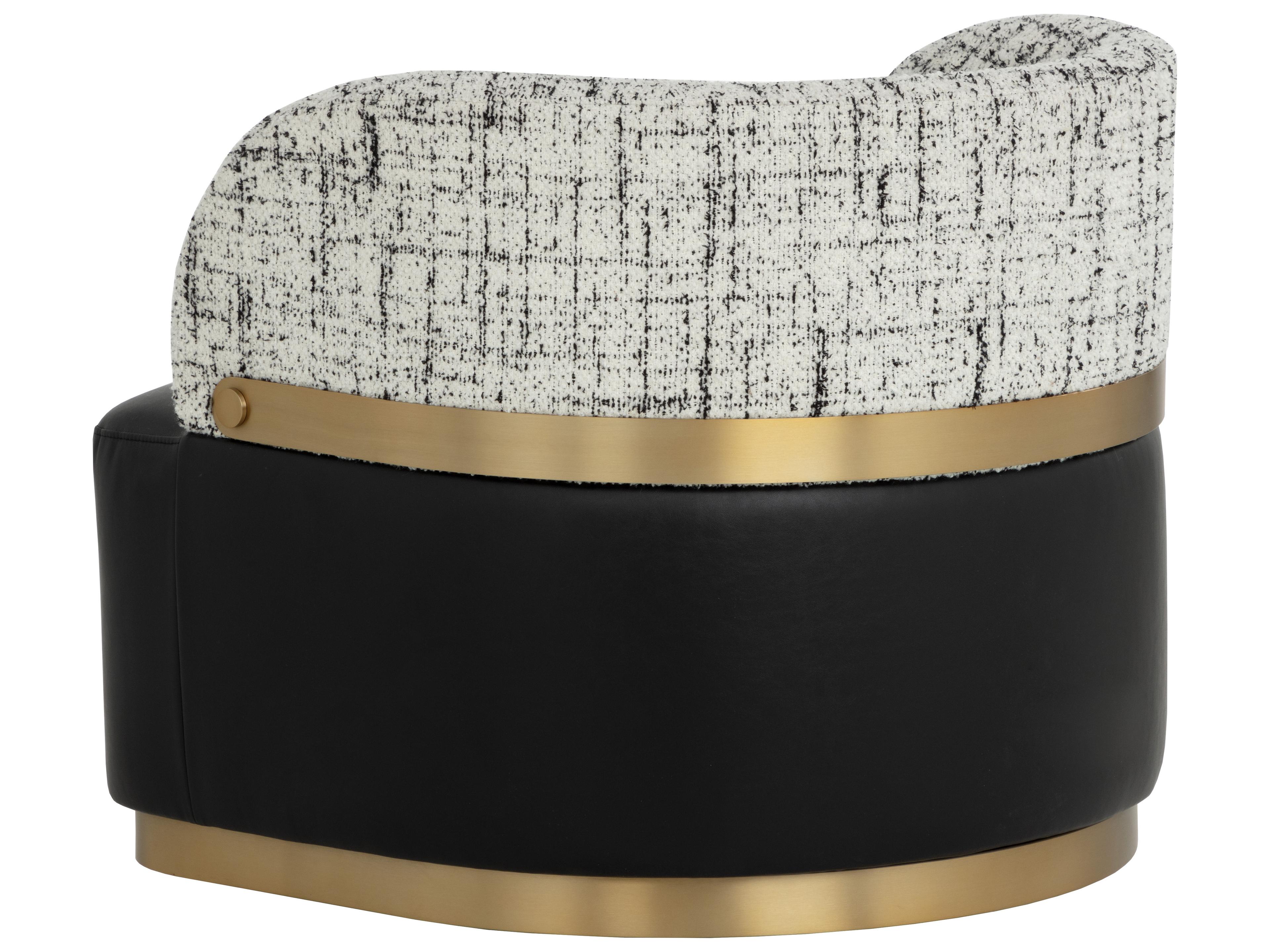 Sunpan Brinda Swivel Black Accent Chair