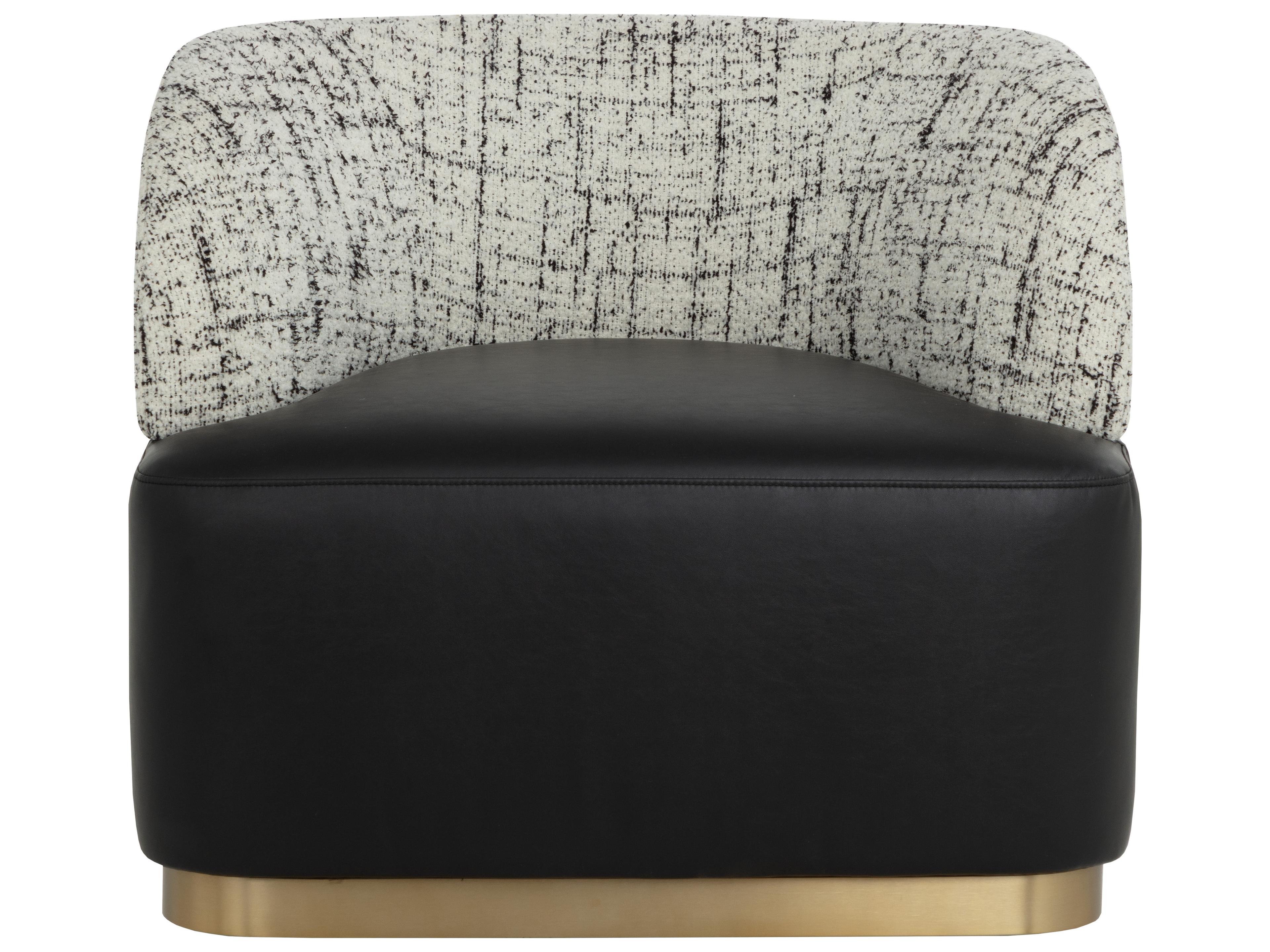 Sunpan Brinda Swivel Black Accent Chair