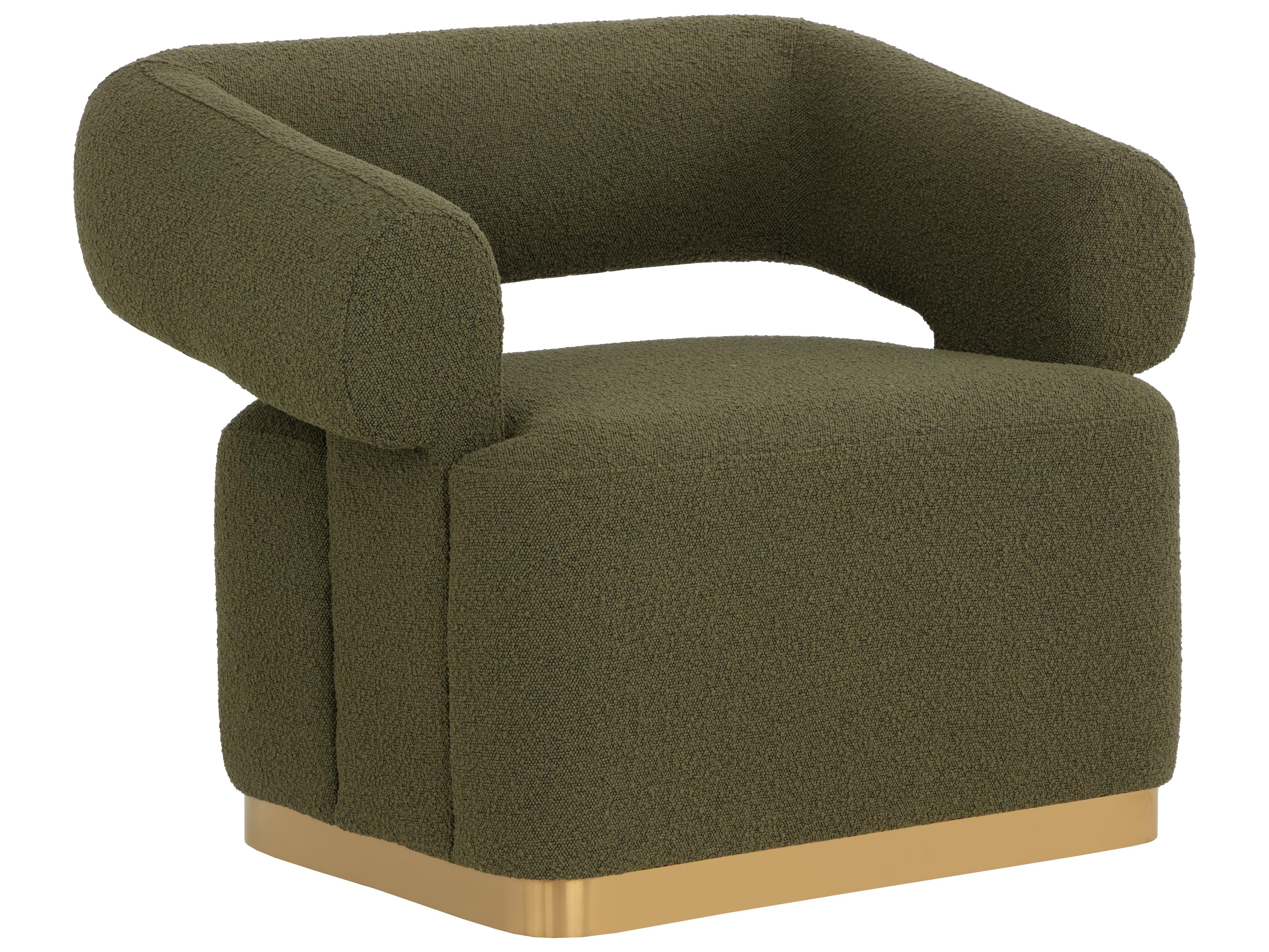 Aggie Swivel Green Accent Chair