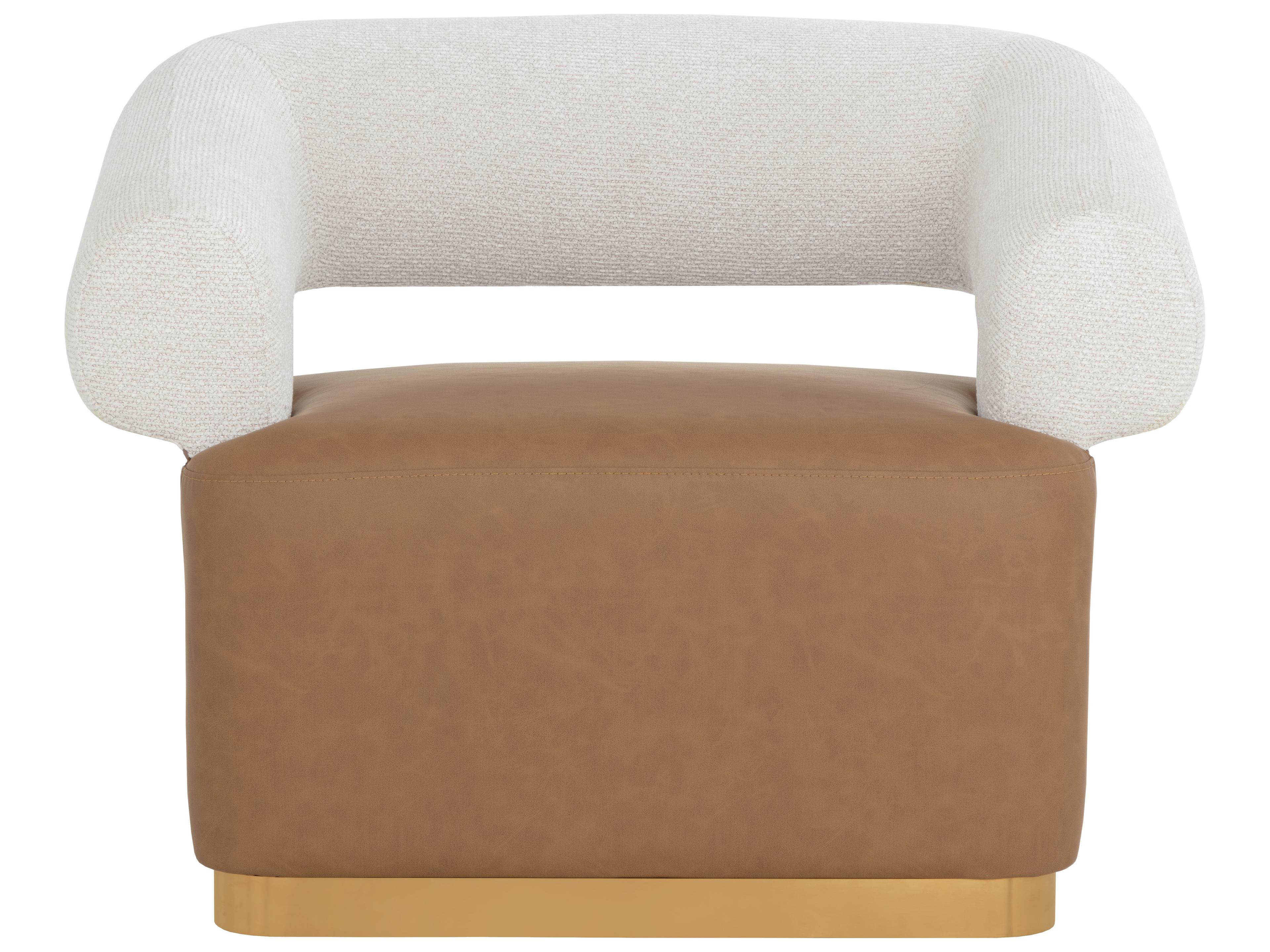 Sunpan Aggie Swivel Brown Accent Chair