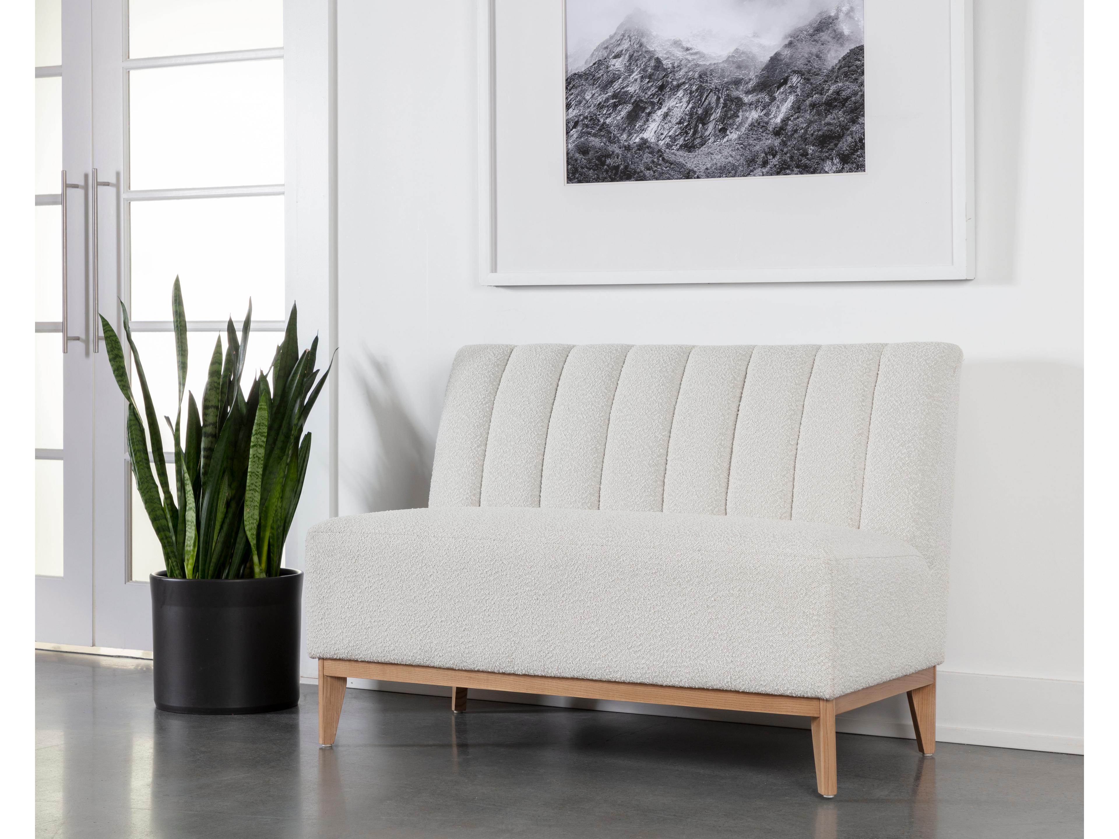 Sunpan Kosovo Natural White Upholstered Loveseat