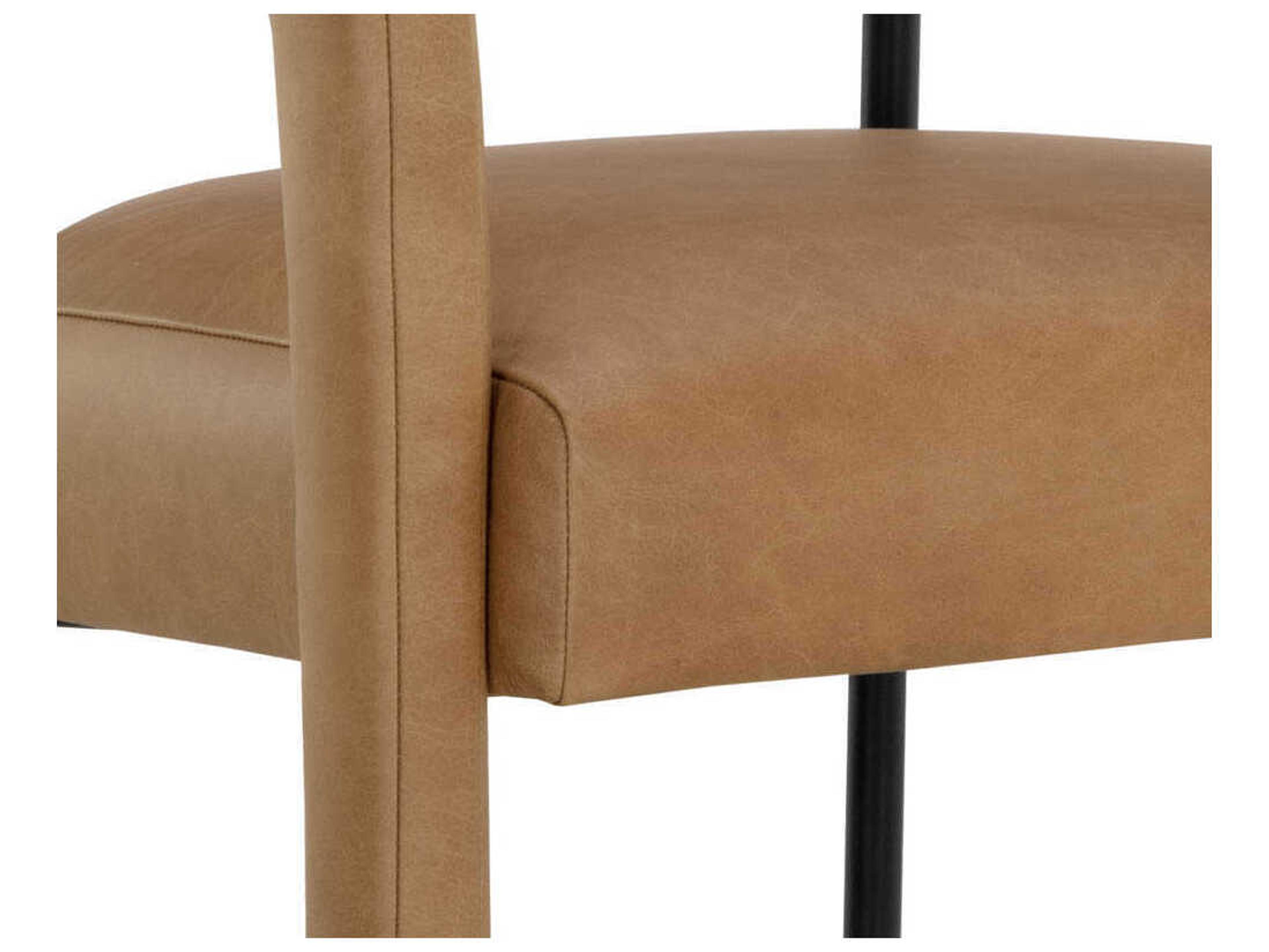 Sunpan Mavia Ludlow Sesame Leather Bar Stool