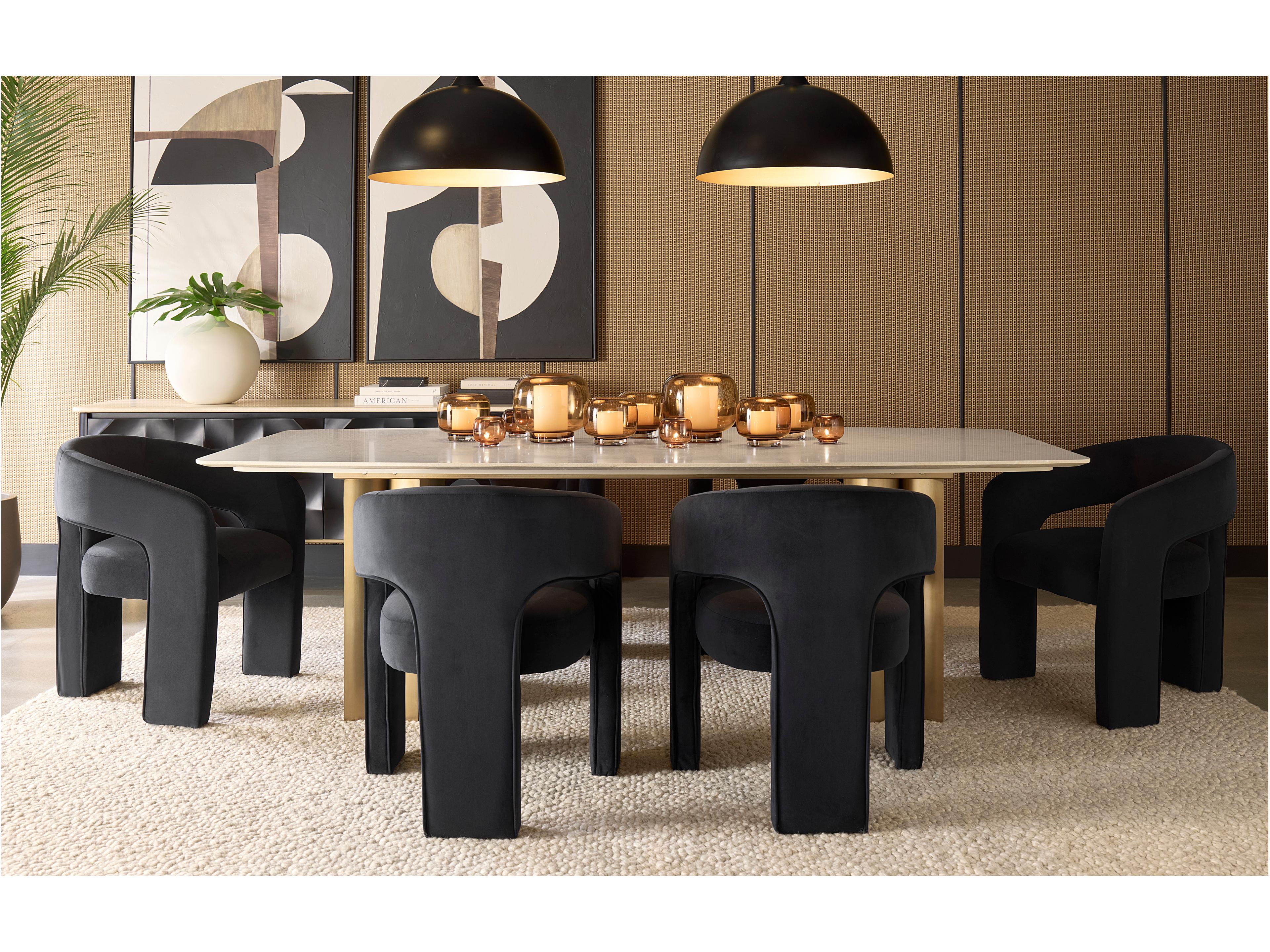 Sunpan Astara Rectangular Marble Cream Dining Table