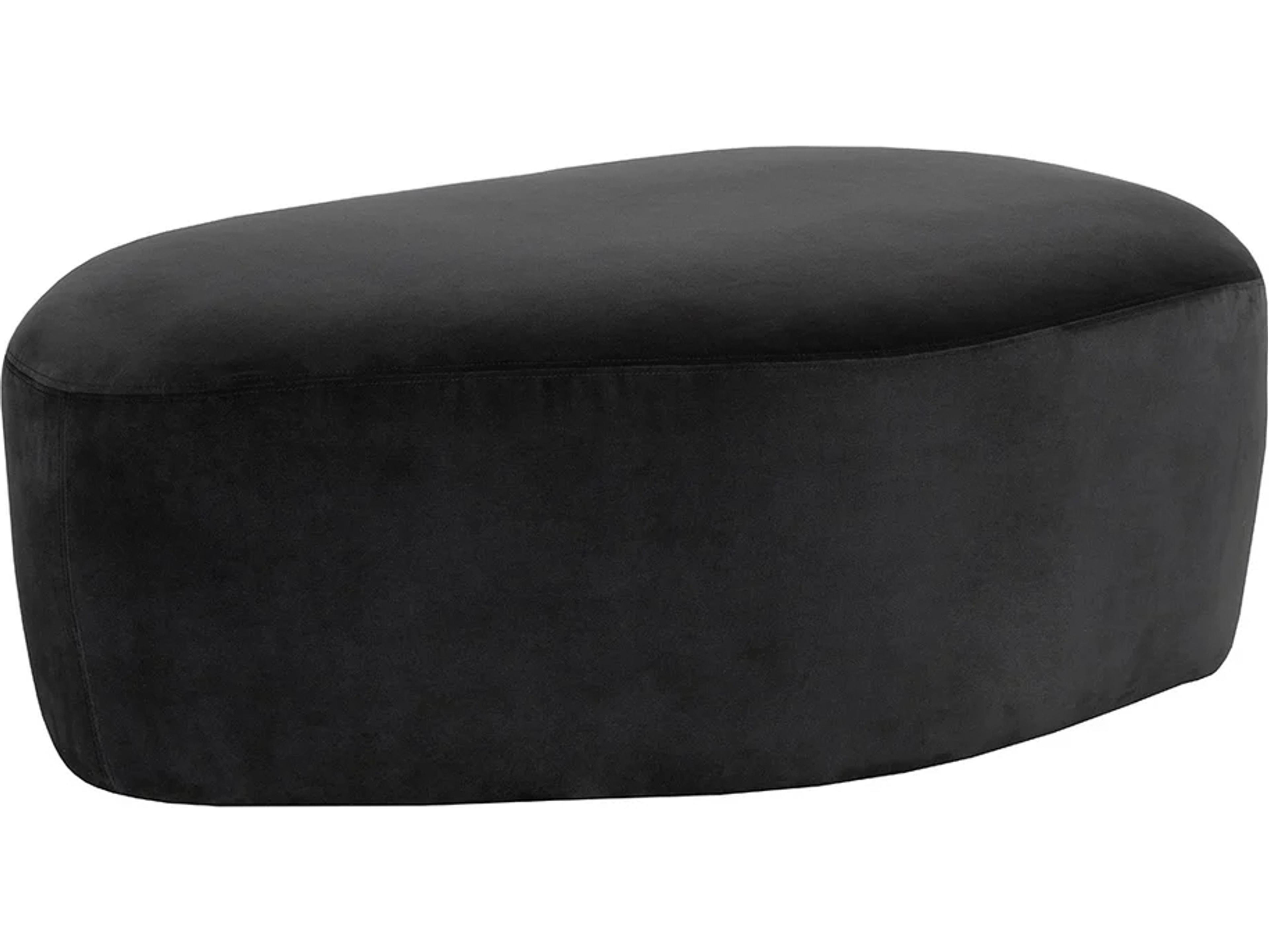 Soraya Black Upholstered Ottoman