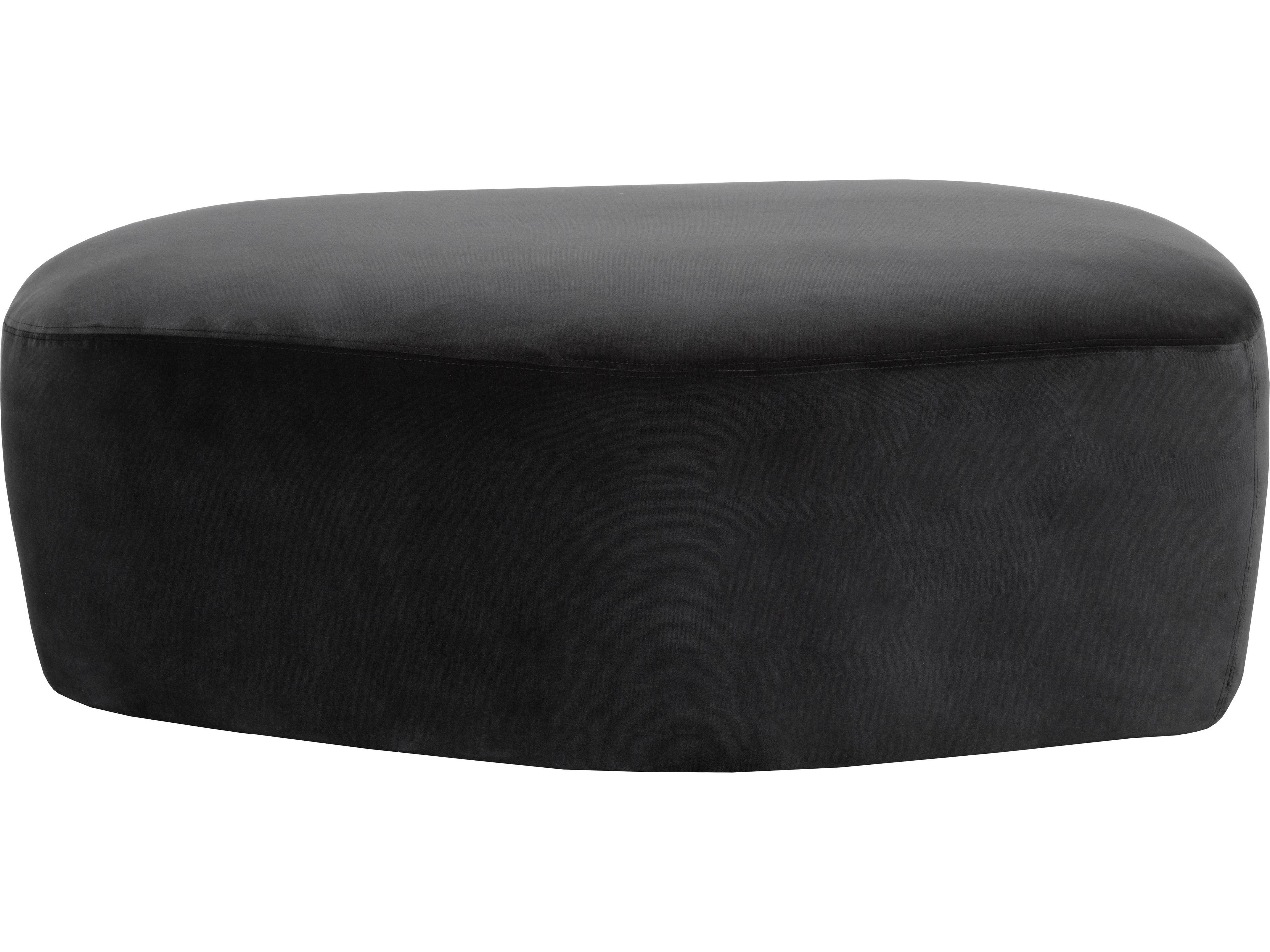 Sunpan Soraya Black Upholstered Ottoman