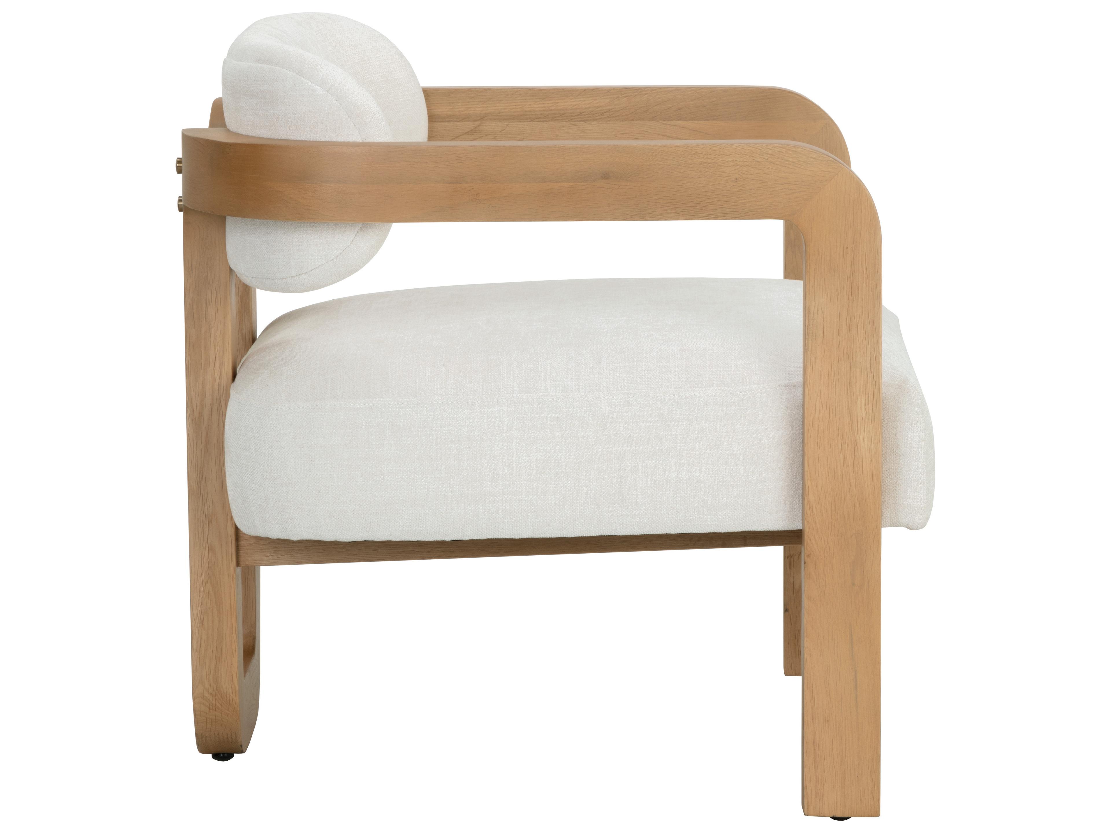 Sunpan Madrone White Fabric Accent Chair