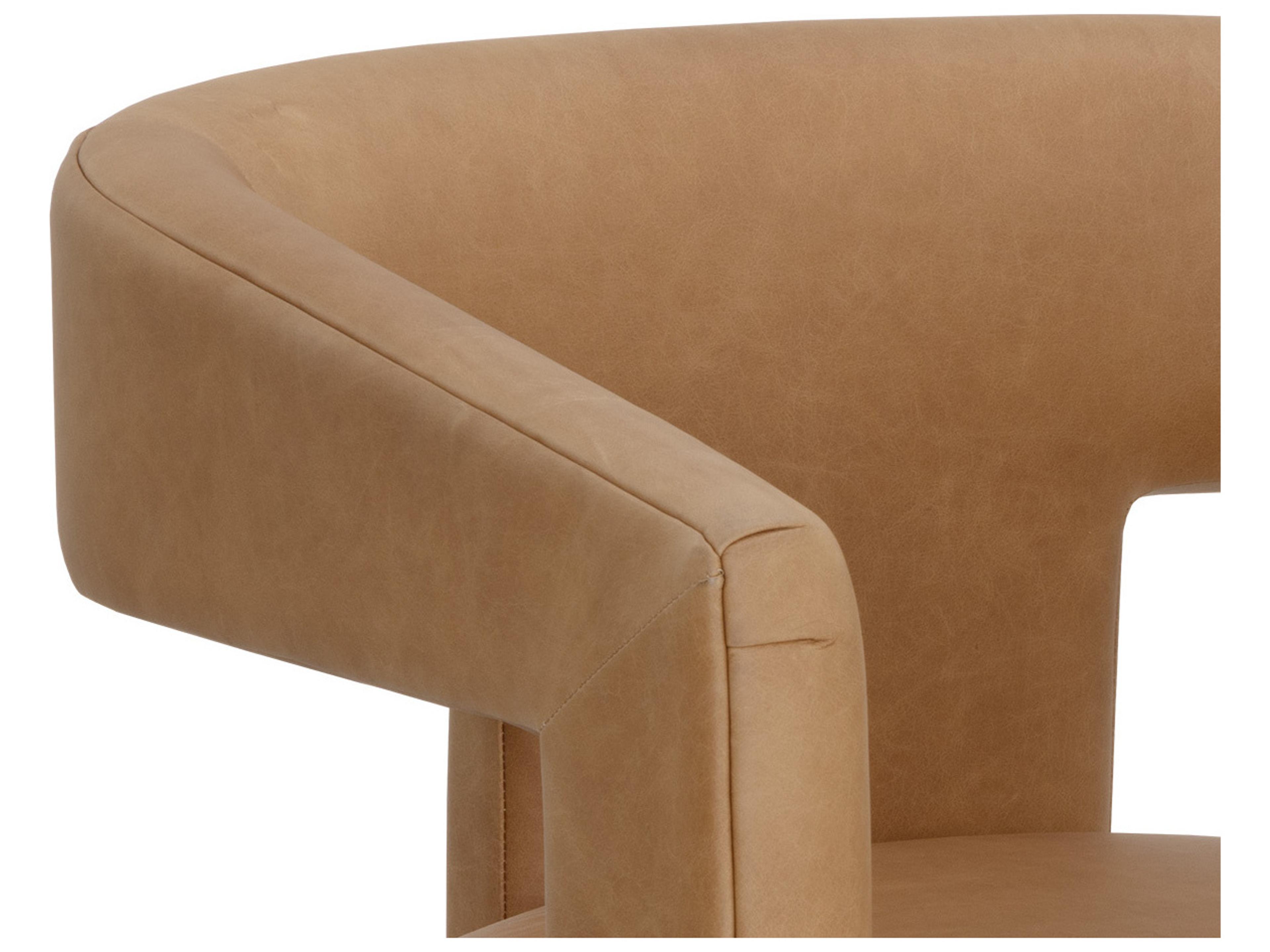 Sunpan Cobourg Brown Leather Accent Chair