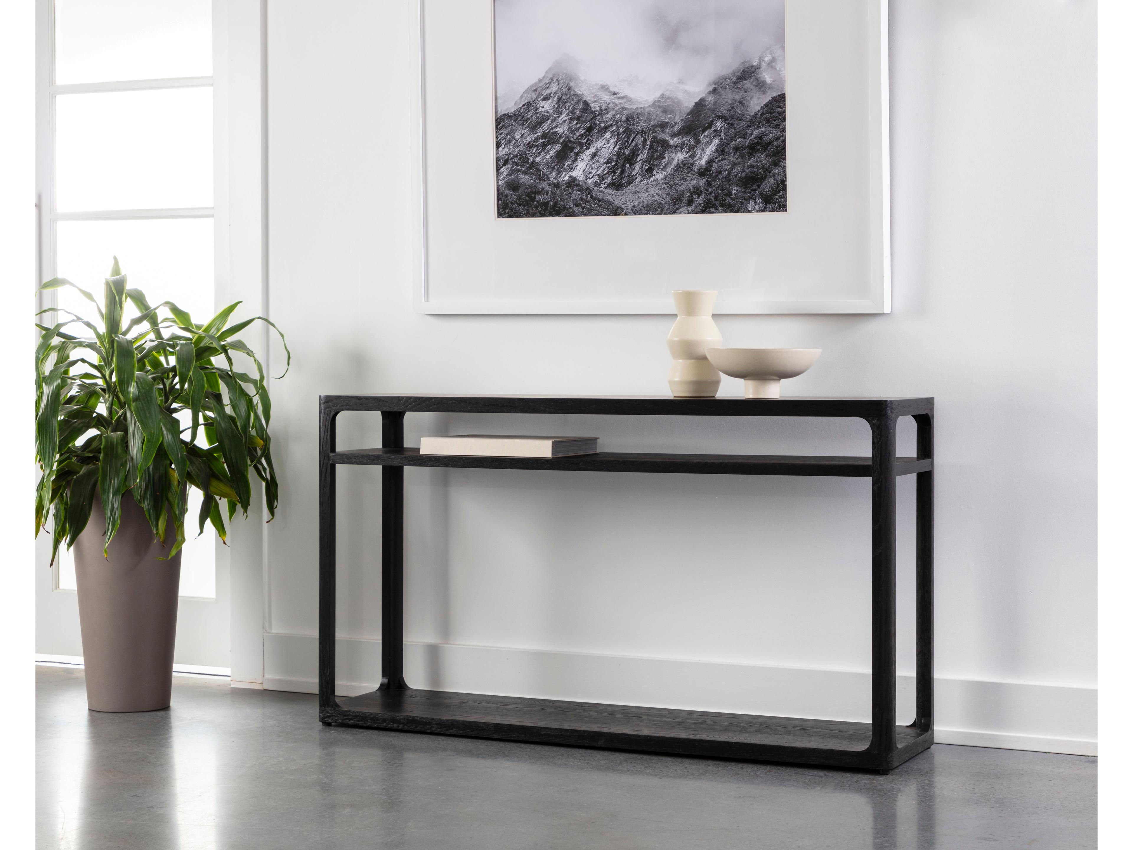 Sunpan Doncaster Rectangular Wood Black Console Table