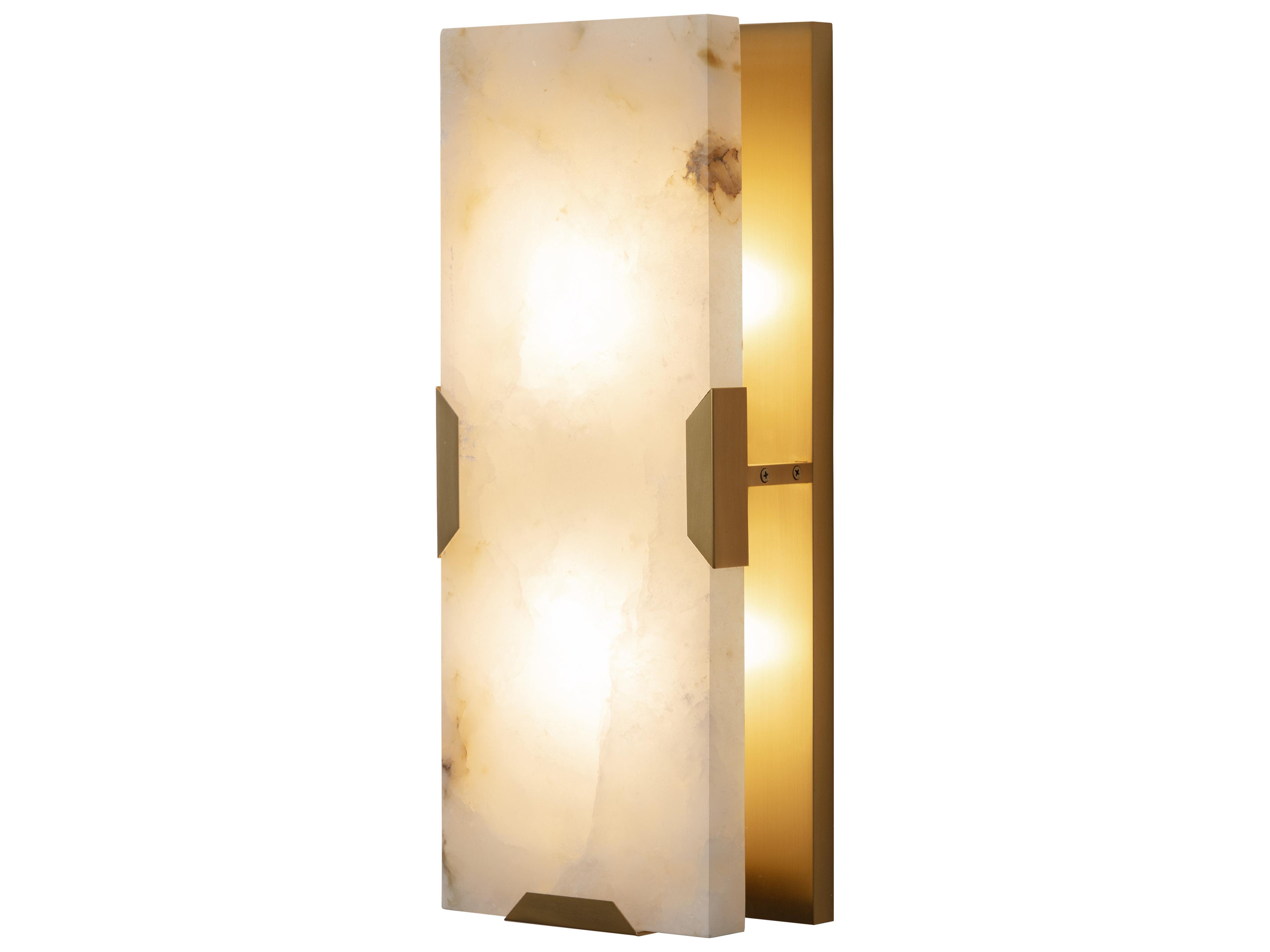 Rovira Wall Sconce in Natural Alabaster and Brushed Gold