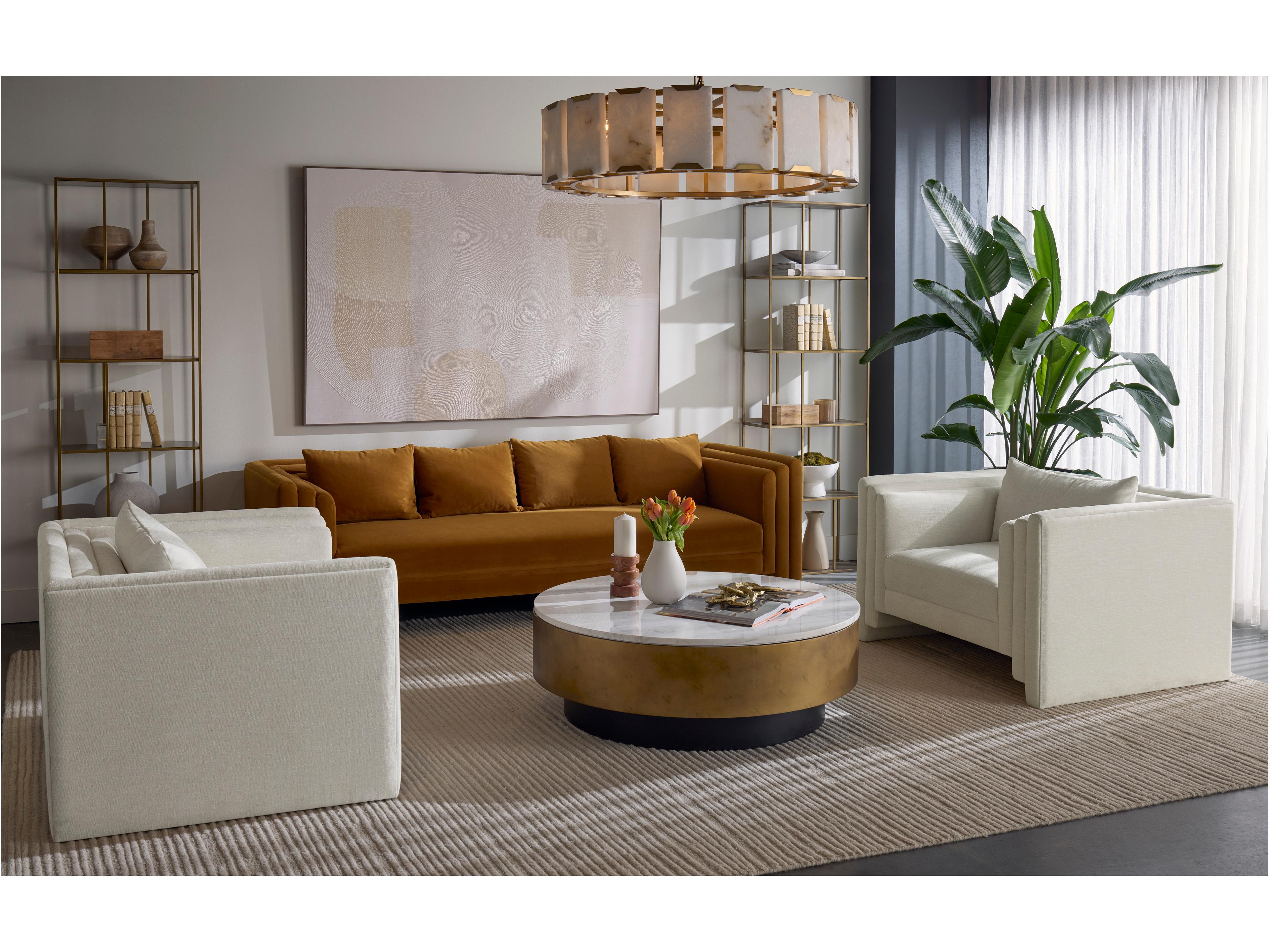 Sunpan Kira 46.5" Kira Armchair Heather Ivory Tweed