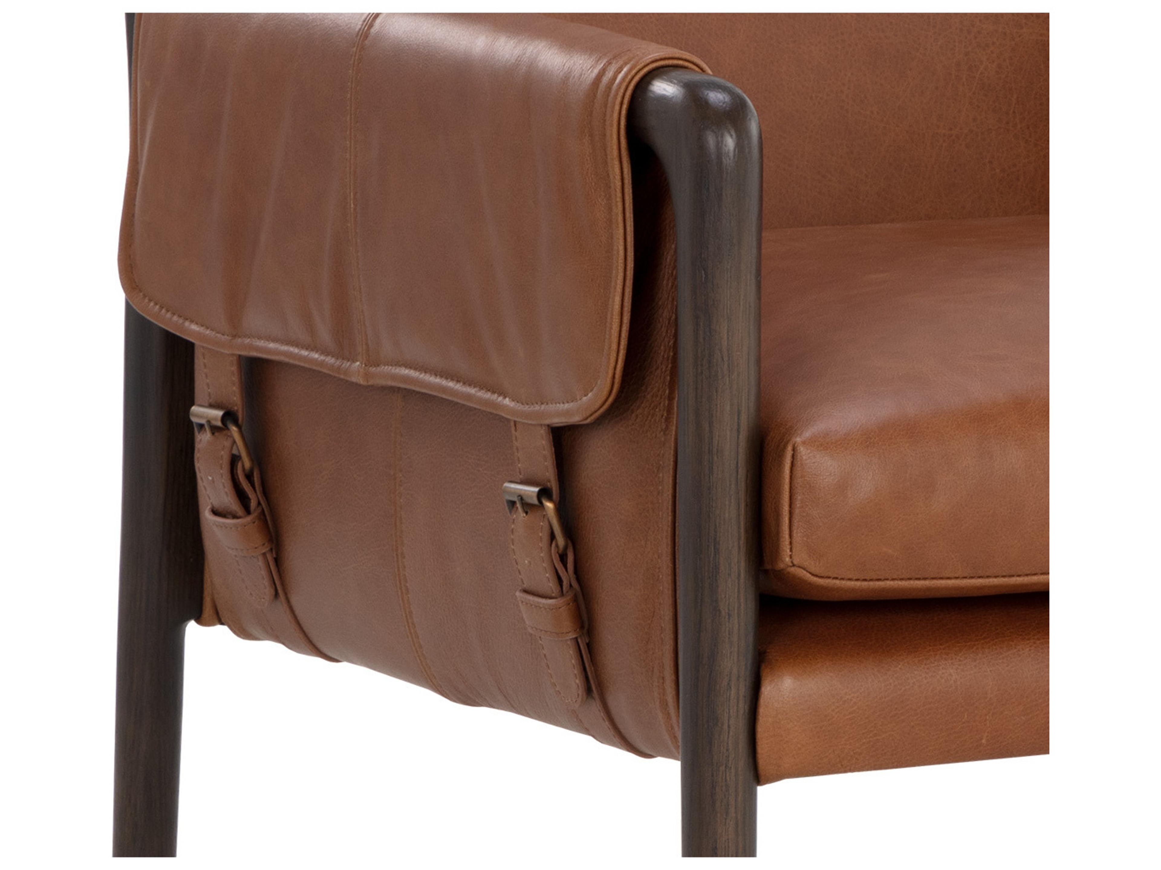 Sunpan Mauti Mauti Dining Armchair Brown Shalimar Tobacco Leather