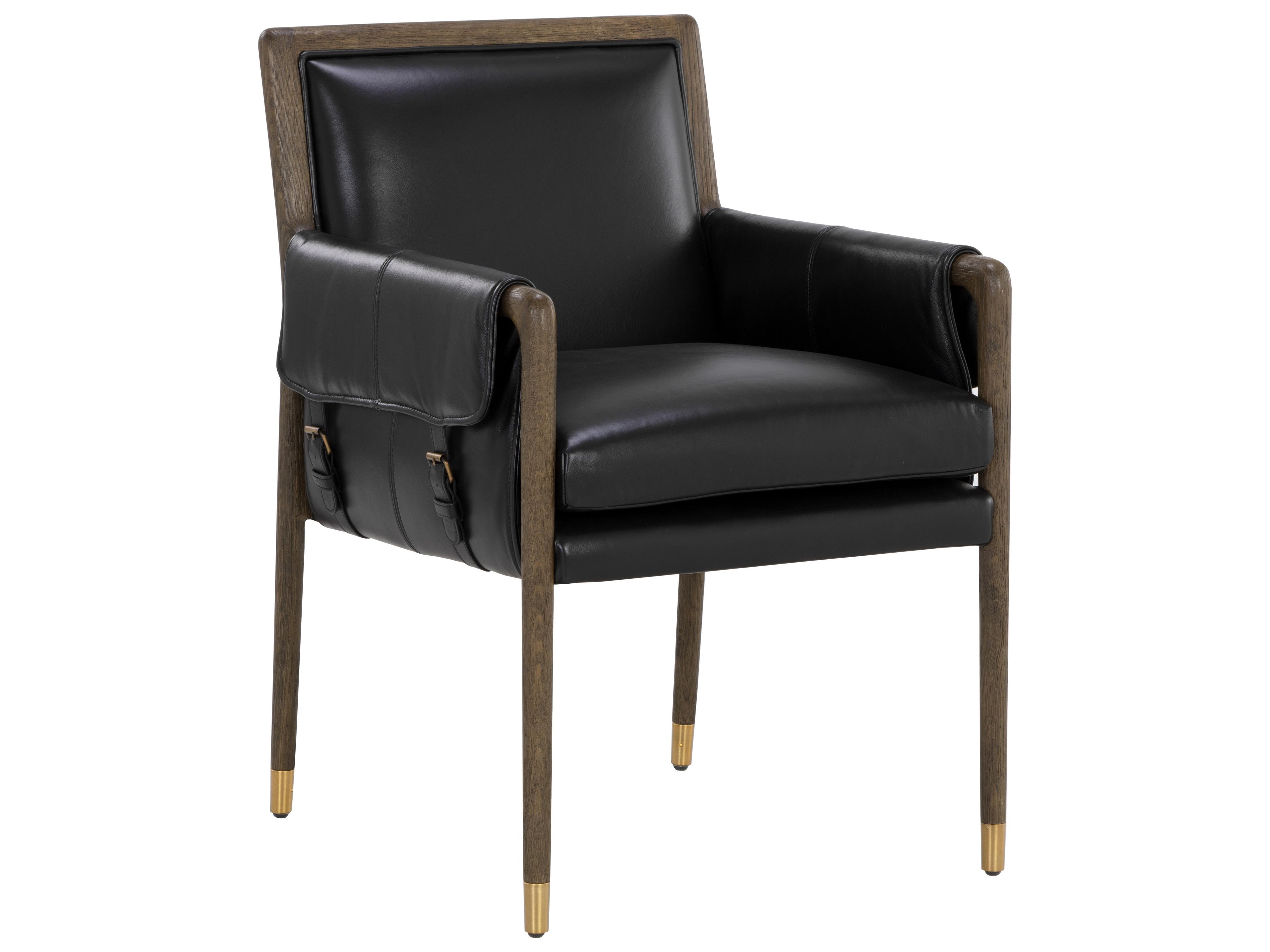 Mauti Mauti Dining Armchair Distressed Brown Cortina Black Leather