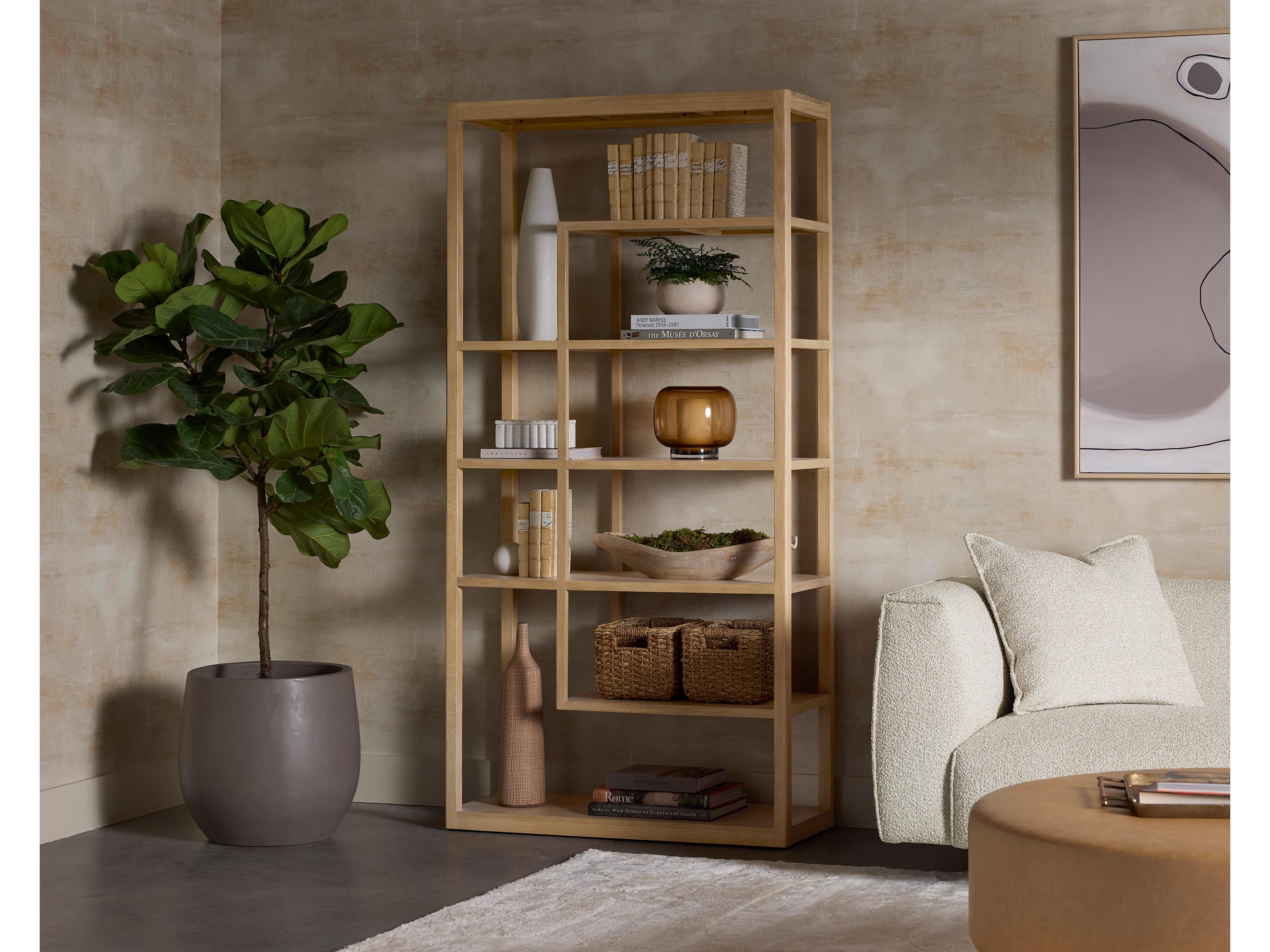 Sunpan Arlo Brown Faux Leather Ottoman