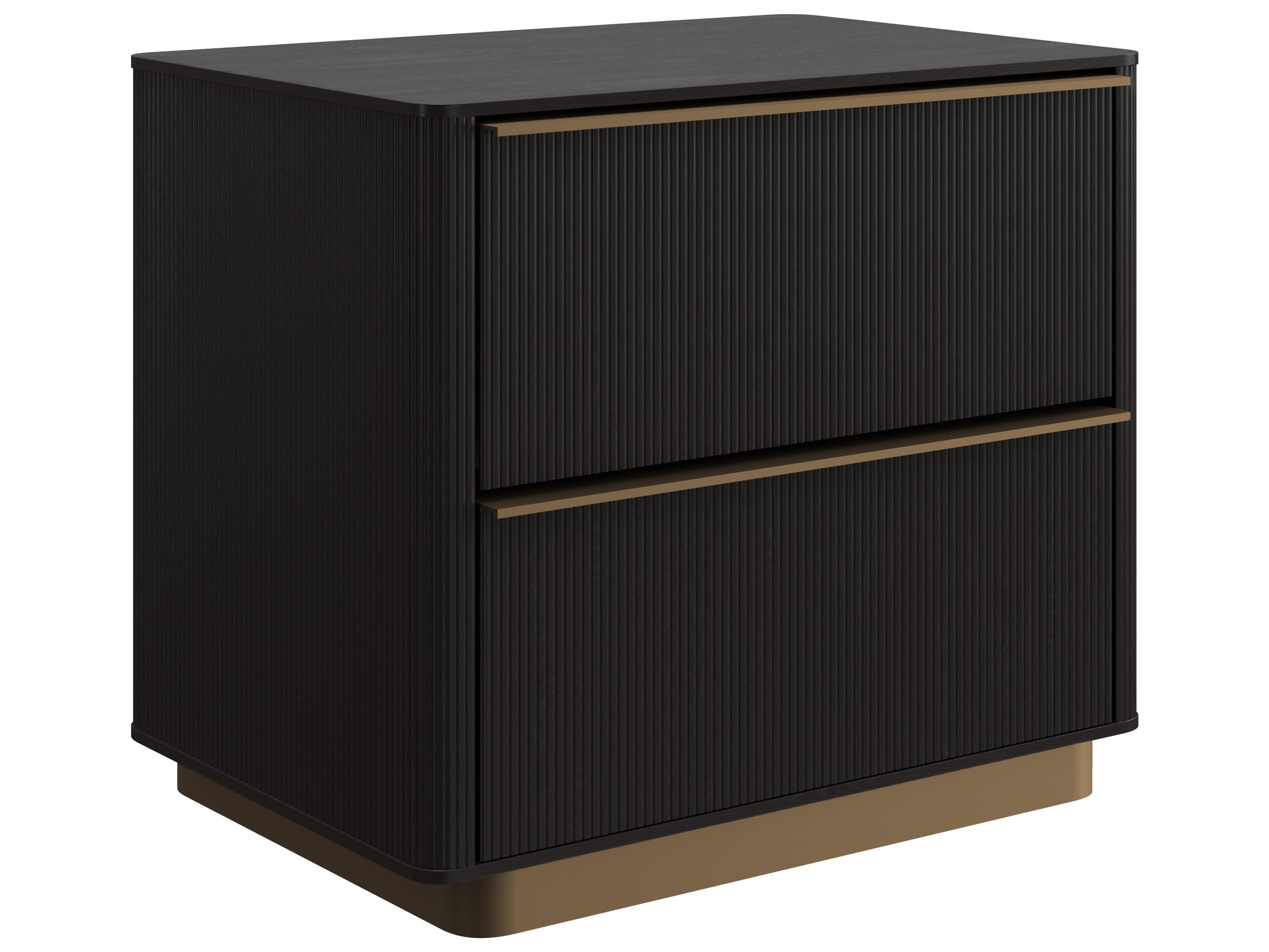 Kalla Nightstand Charcoal With Gold Steel Base
