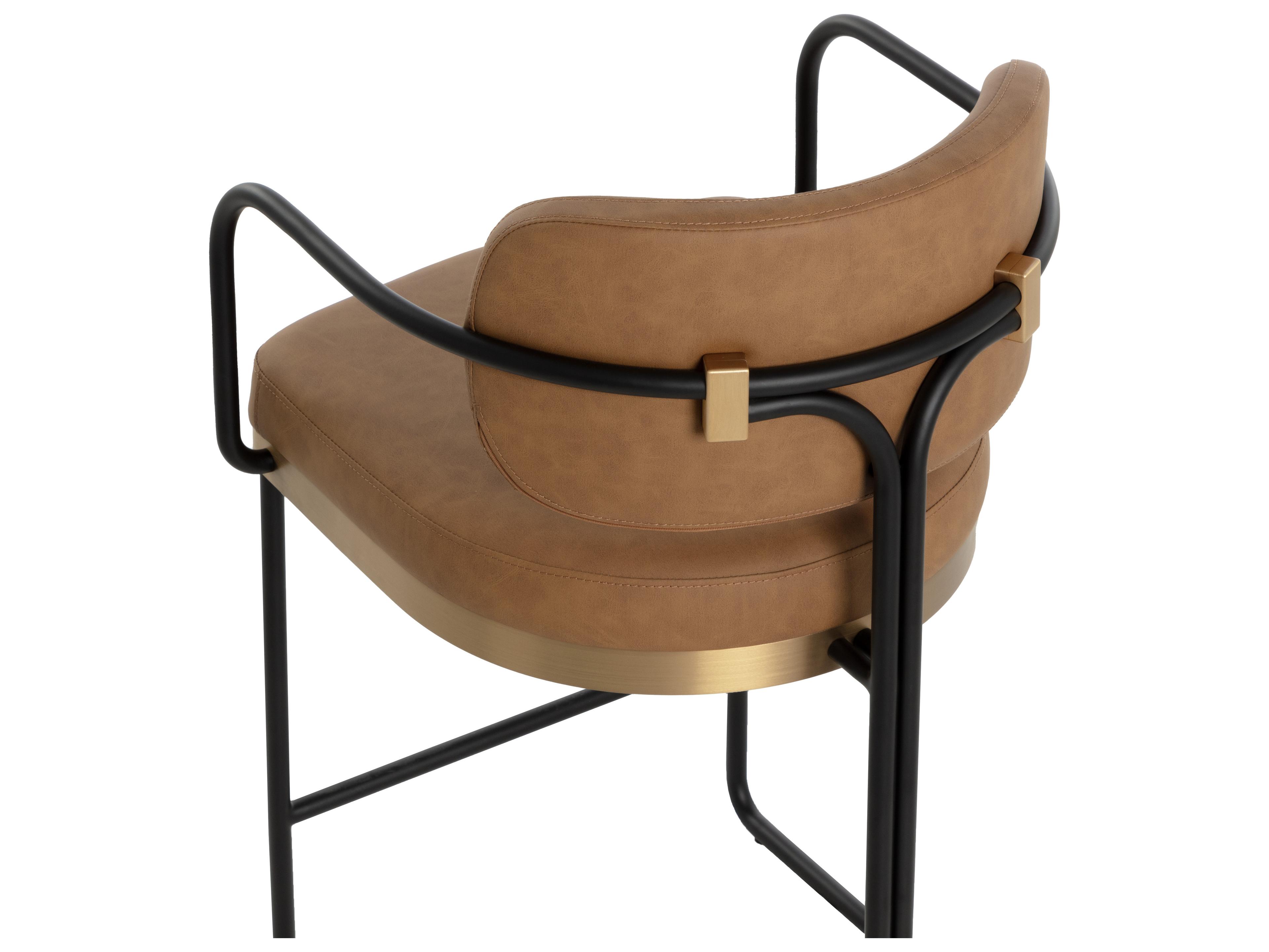 Sunpan Jalen Brown Faux Leather Counter Stool