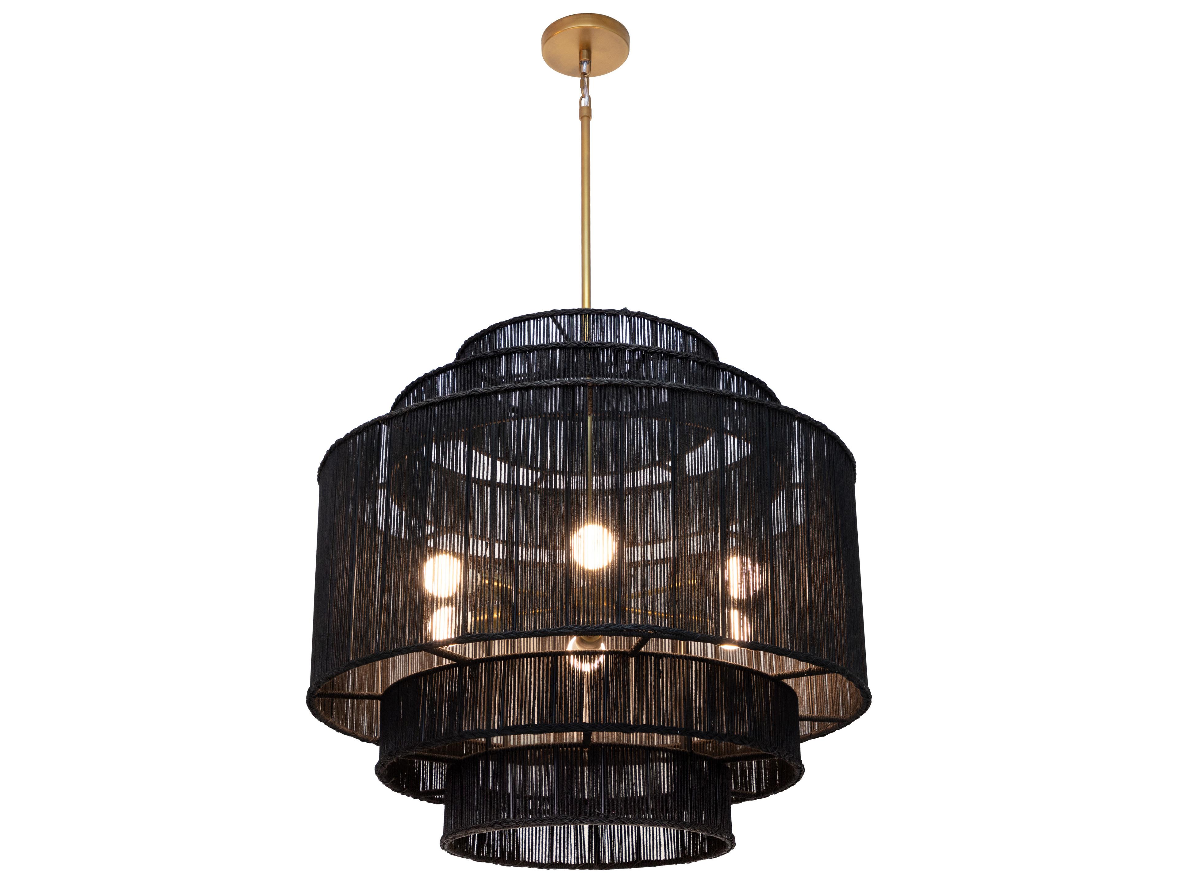 Sunpan Alyssa Black Tiered Chandelier