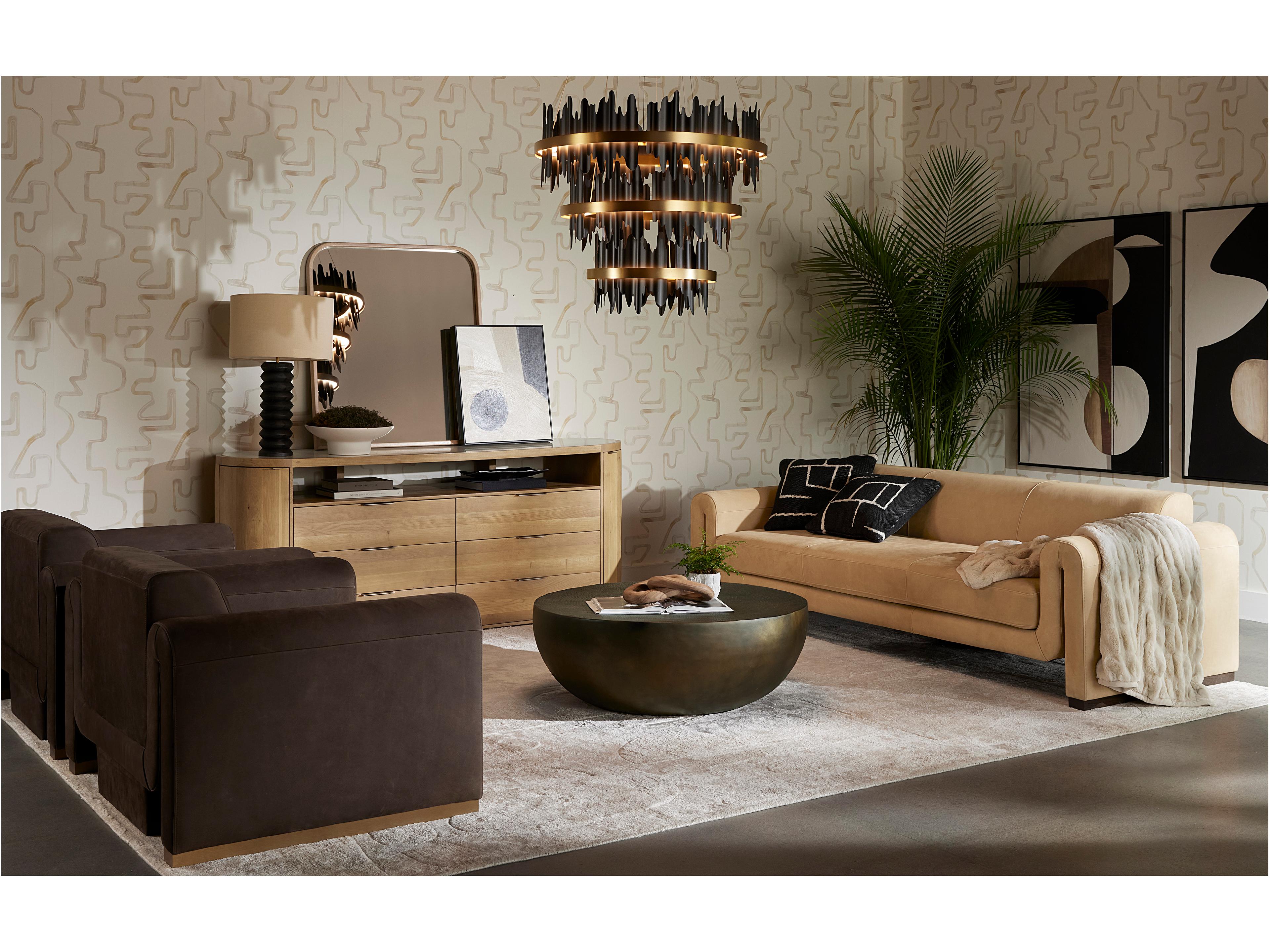 Sunpan Oletto Cream Black Table Lamp