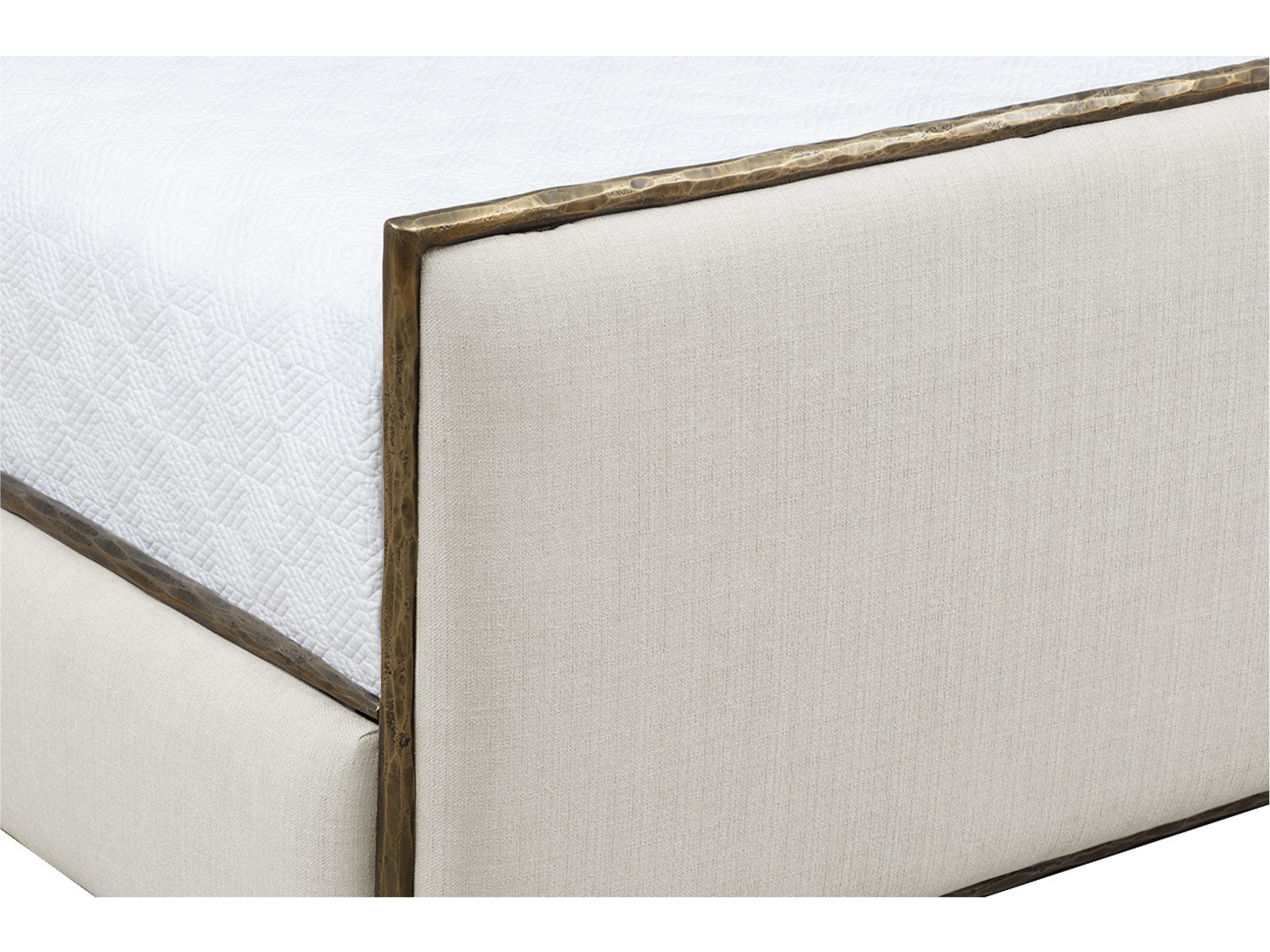 Sunpan Yasmine Cream Beige Upholstered King Platform Bed