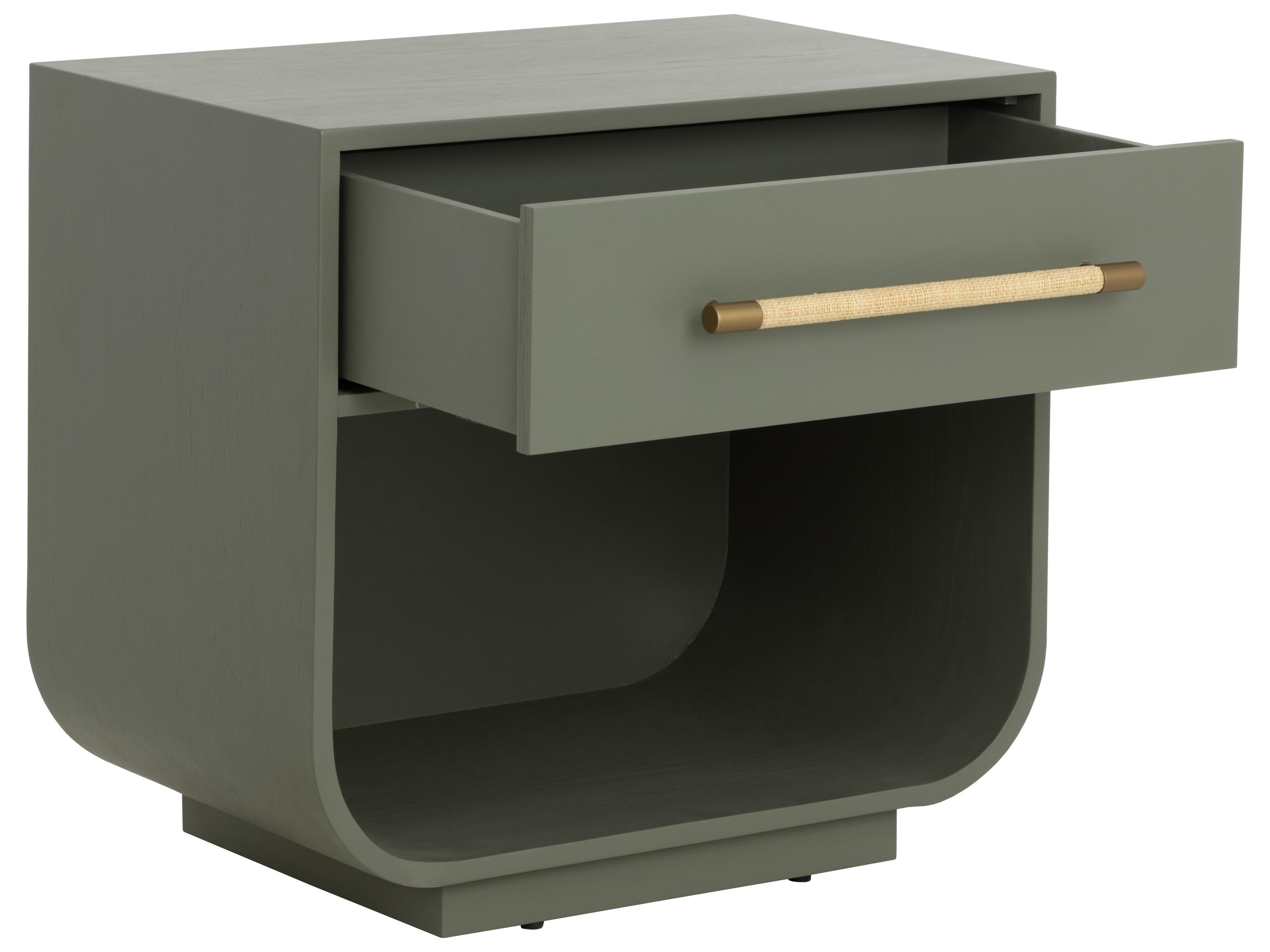 Sunpan Tarrant 1-Drawer Oak Wood Nightstand