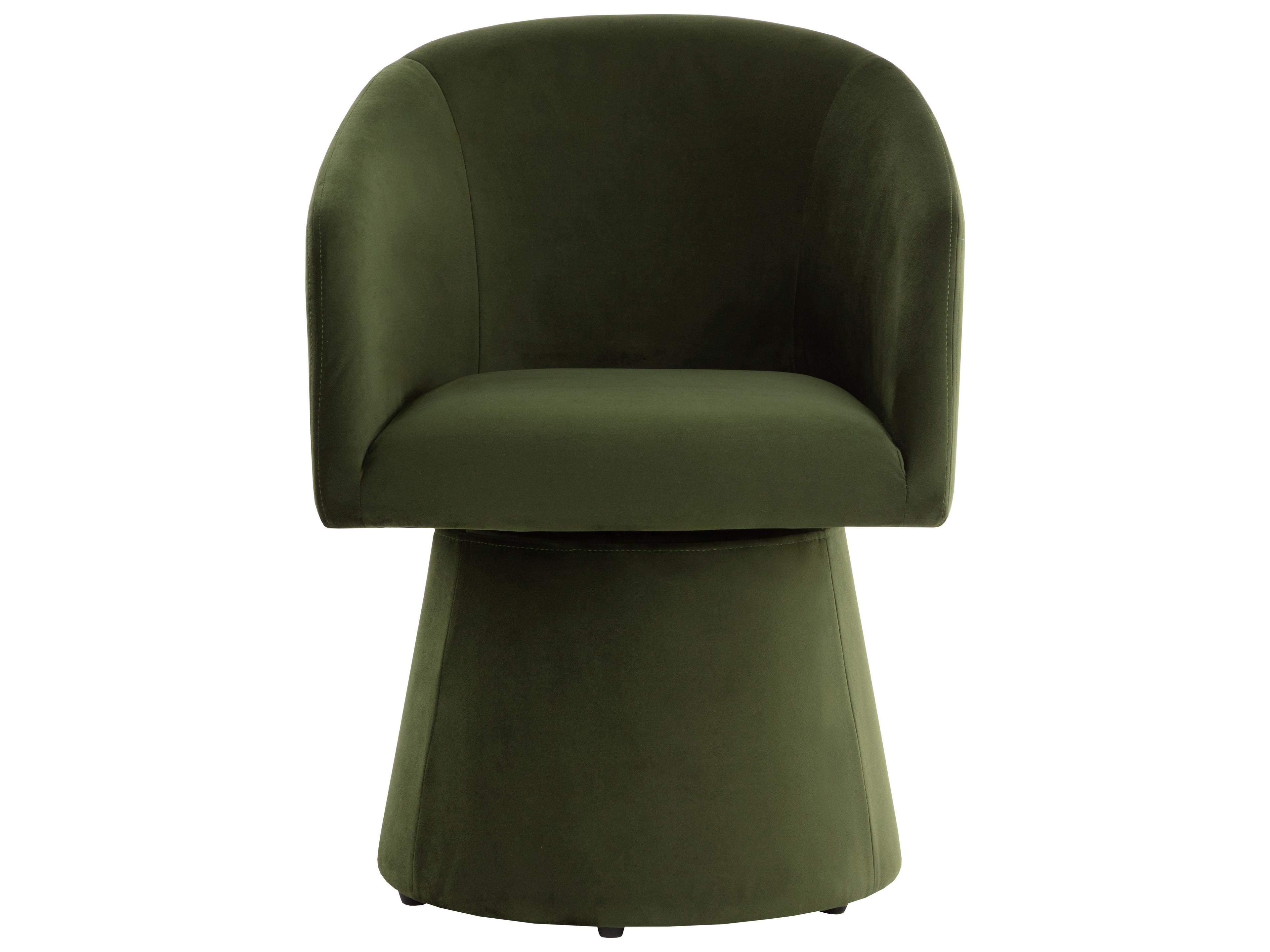 Etta Swivel Dining Armchair in Moss Green