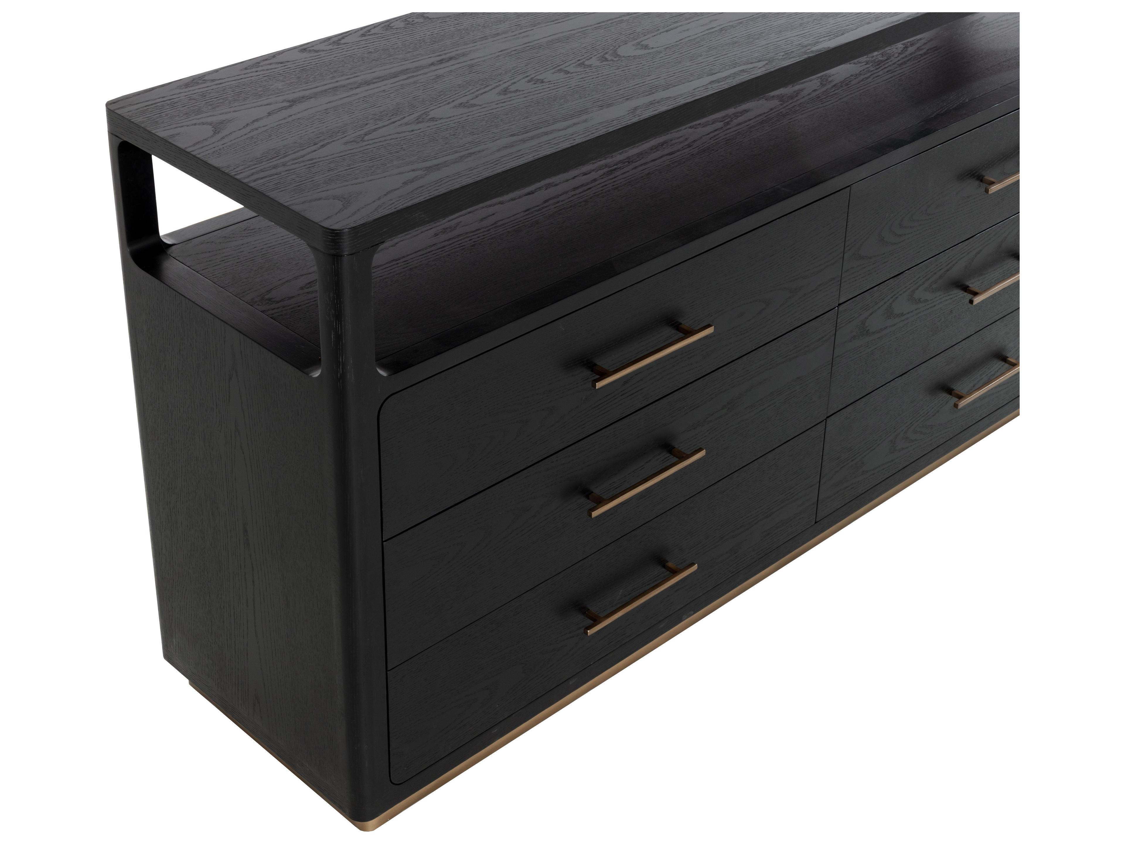 Sunpan Danette 3-Drawers Oak Wood Dresser