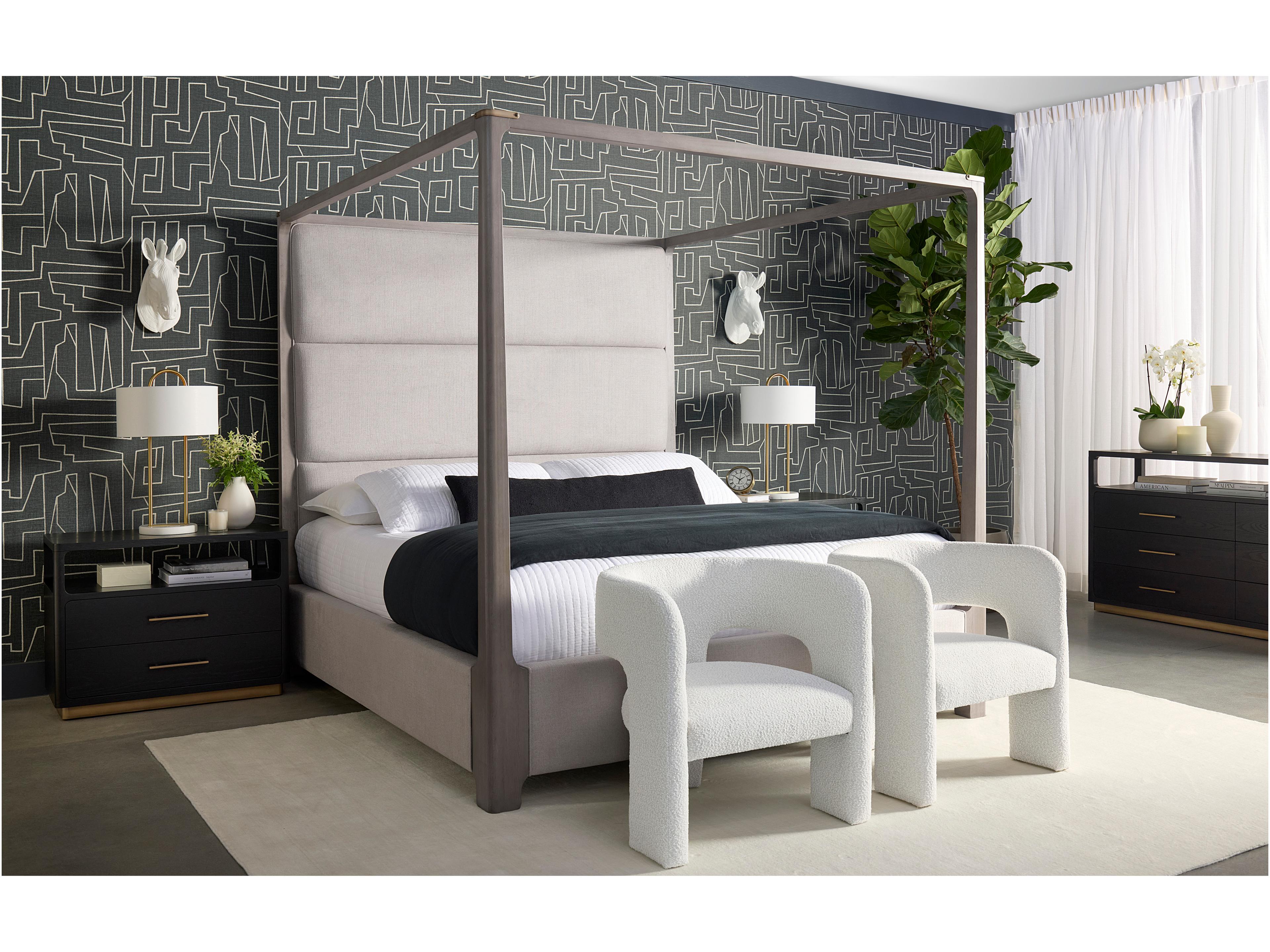 Sunpan Danette 2-Drawers Black Nightstand