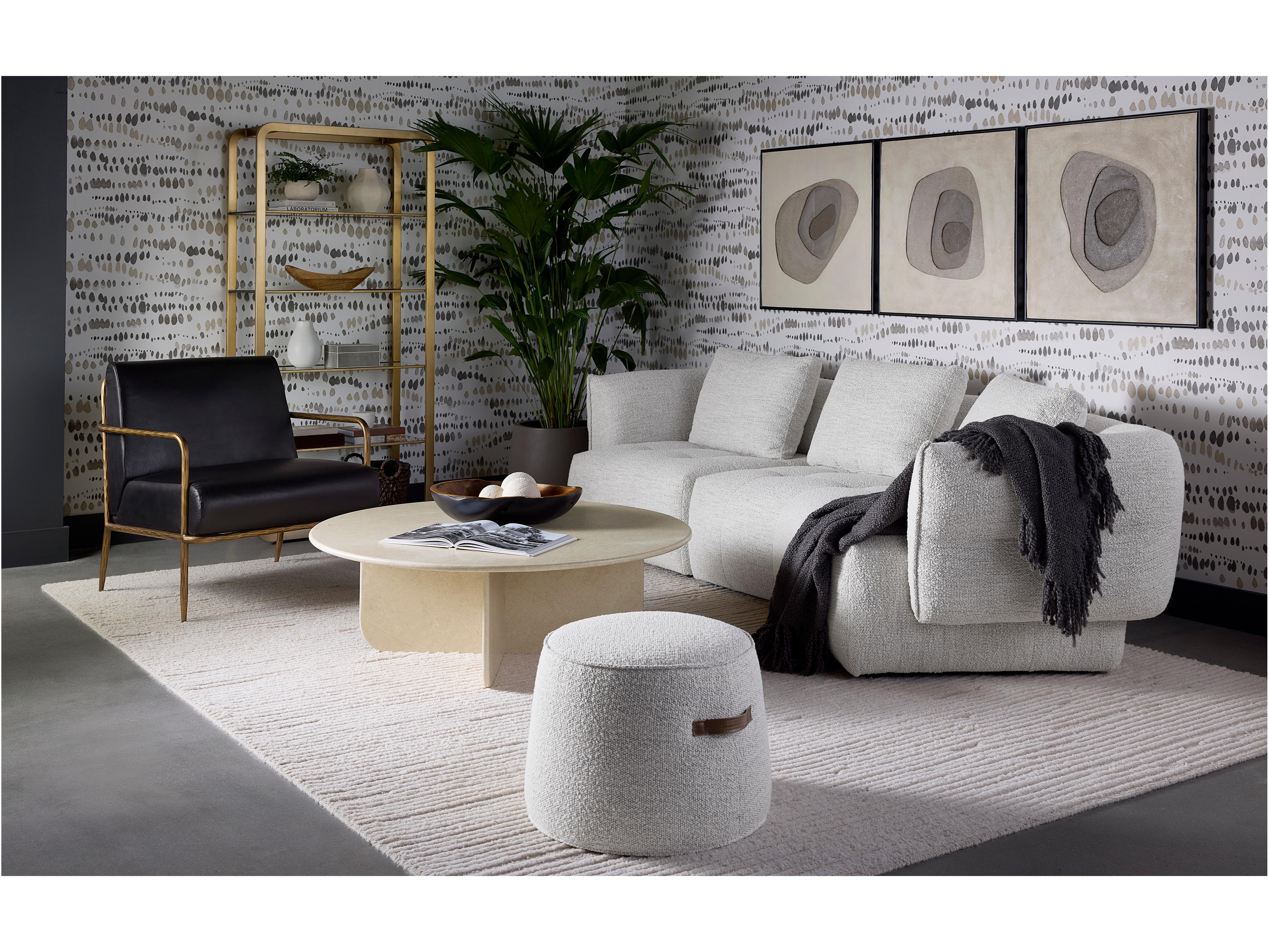 Sunpan Bonita Round Marble Coffee Table