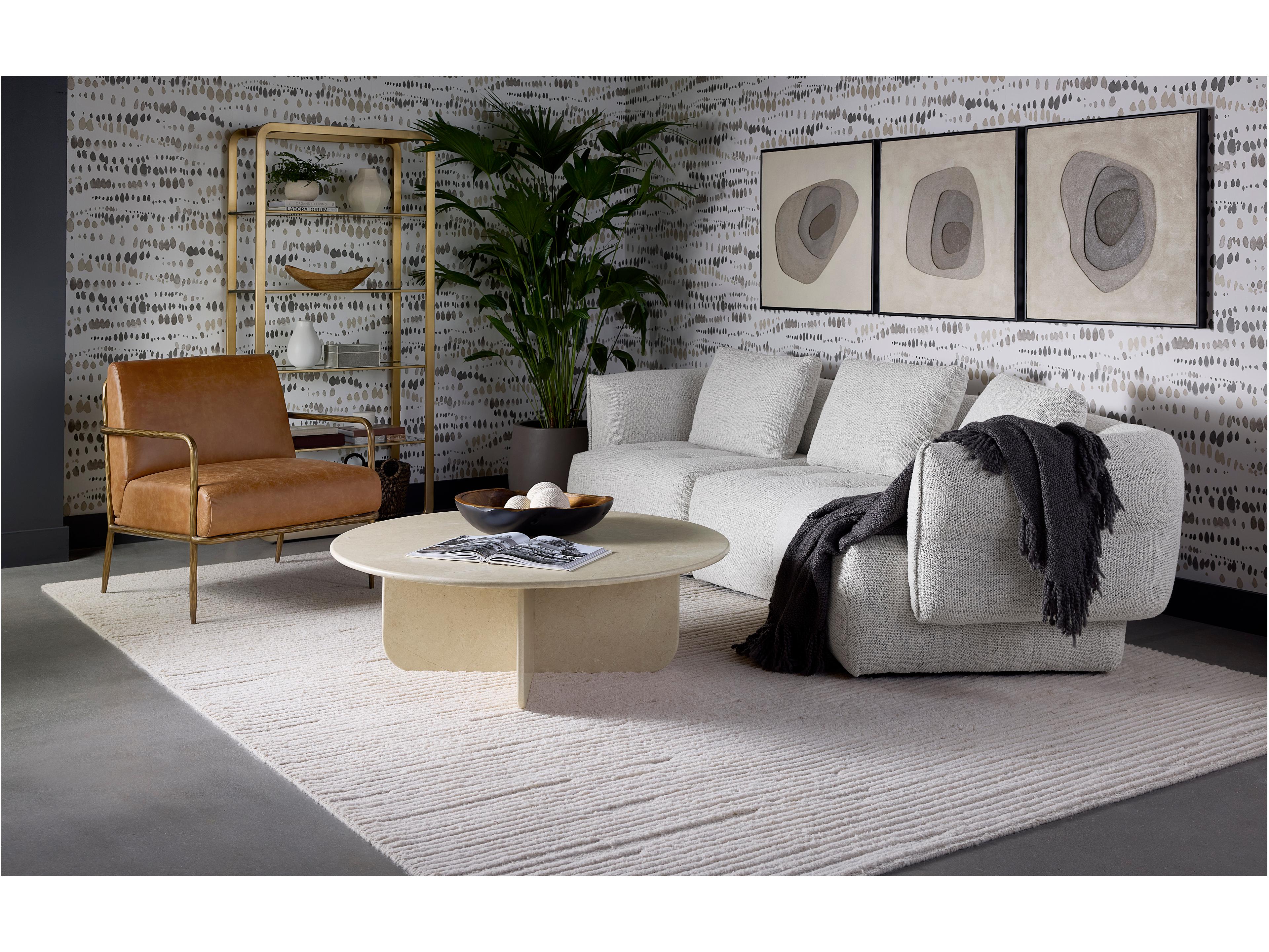 Sunpan Bonita Round Marble Coffee Table