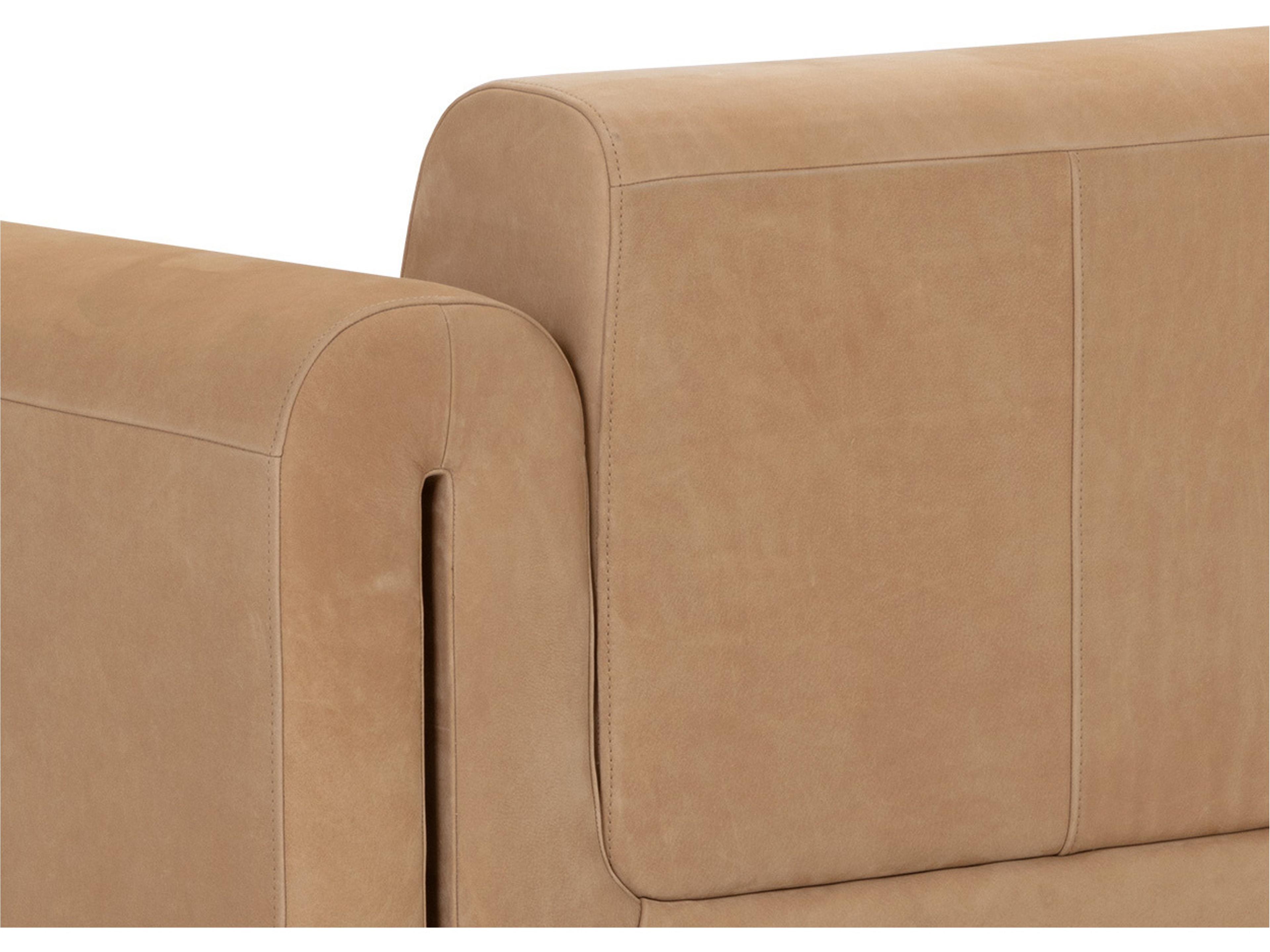 Sunpan Romer Brown Leather Sofa