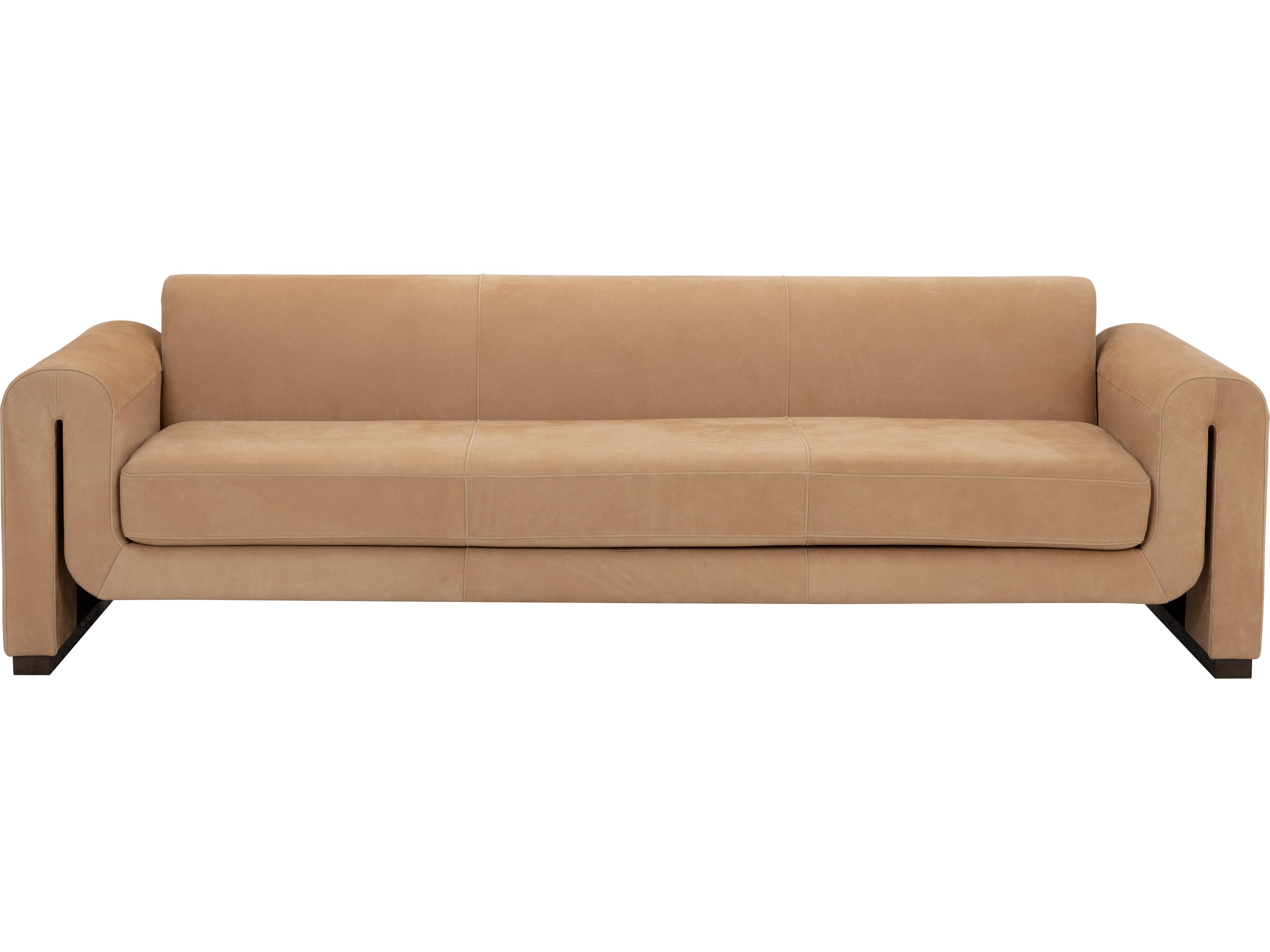 Sunpan Romer Brown Leather Sofa