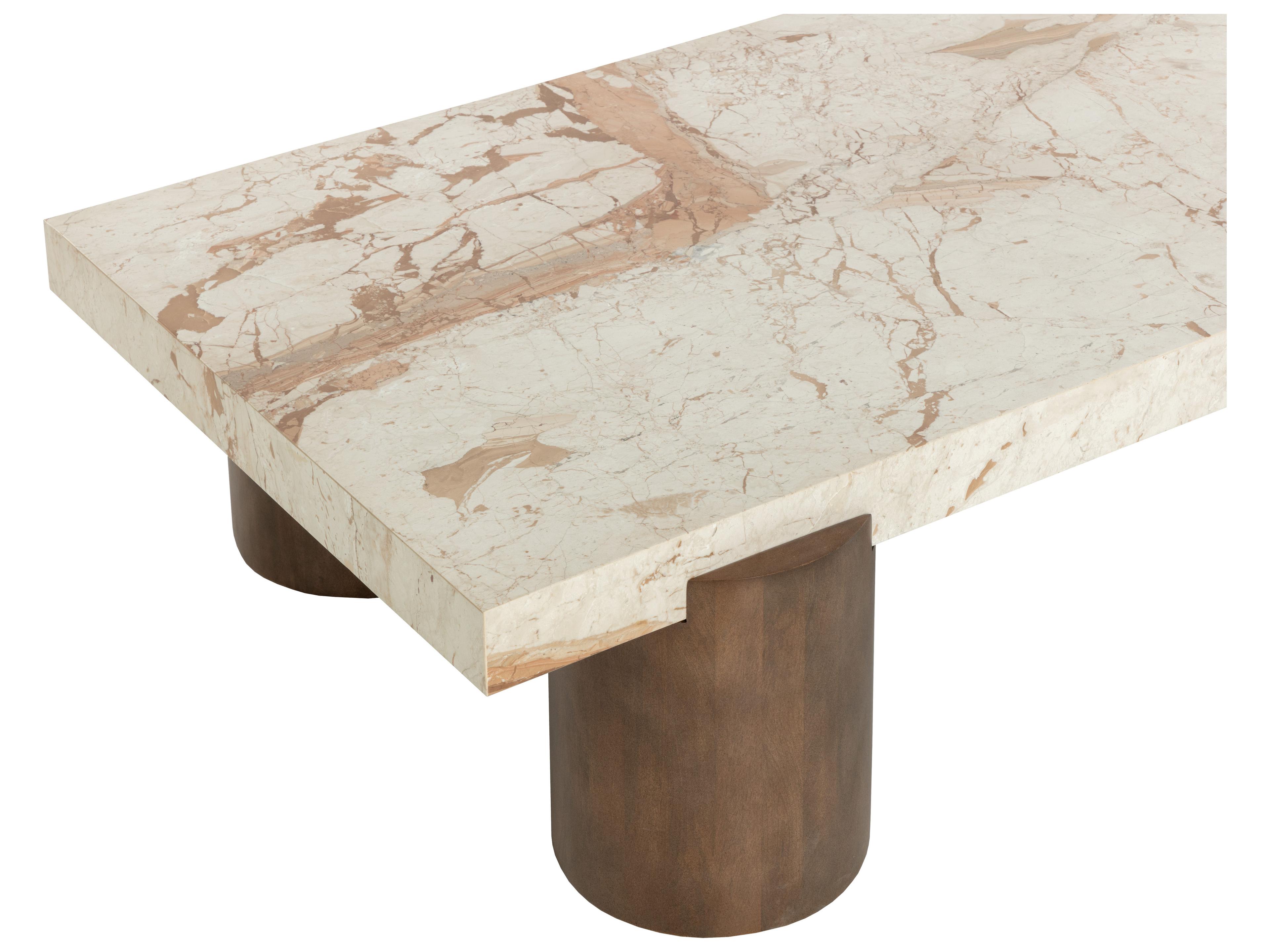 Sunpan Ardi Rectangular Marble Cream Coffee Table