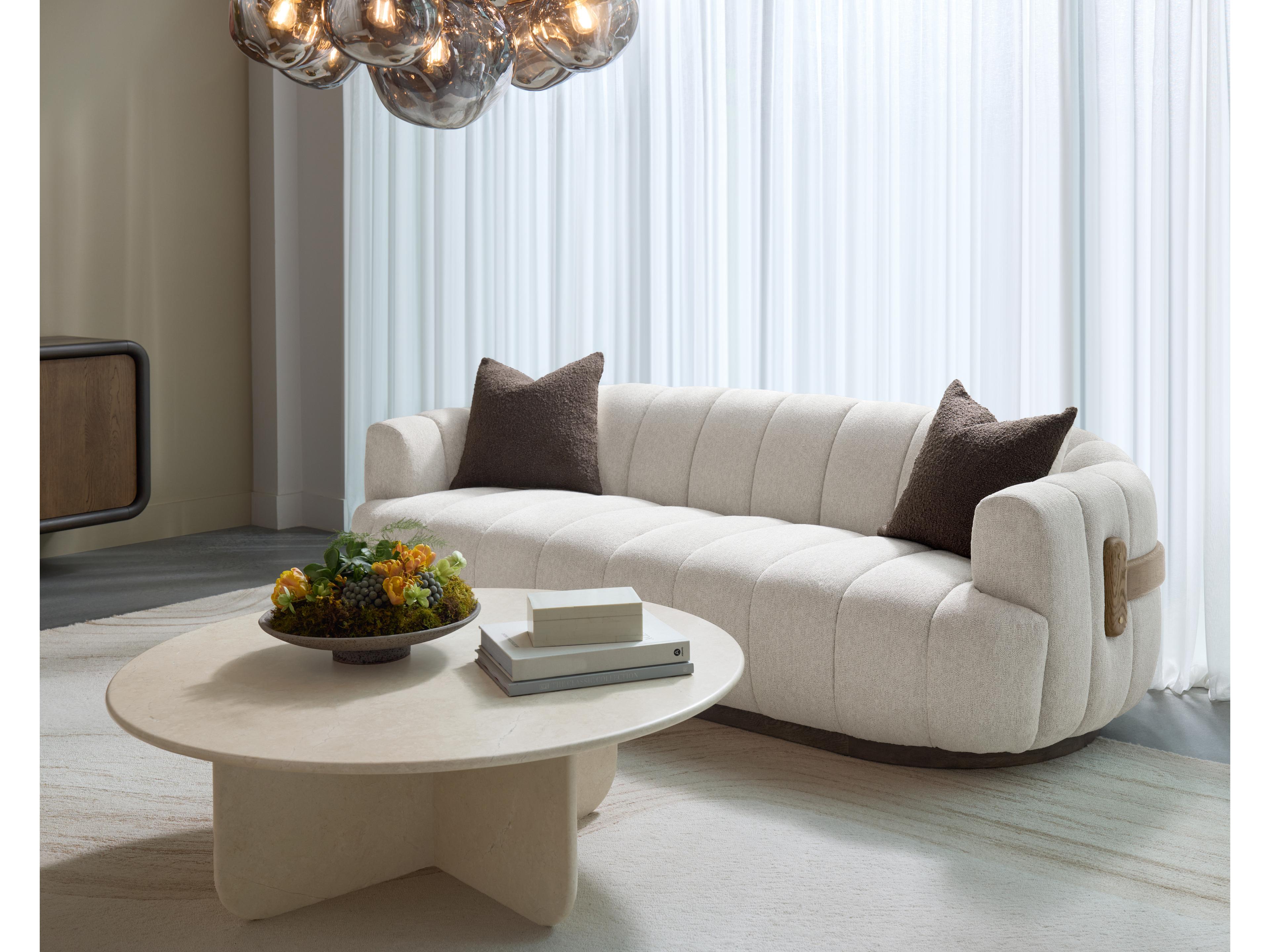 Sunpan Tadeo Taupe Beige Upholstered Sofa