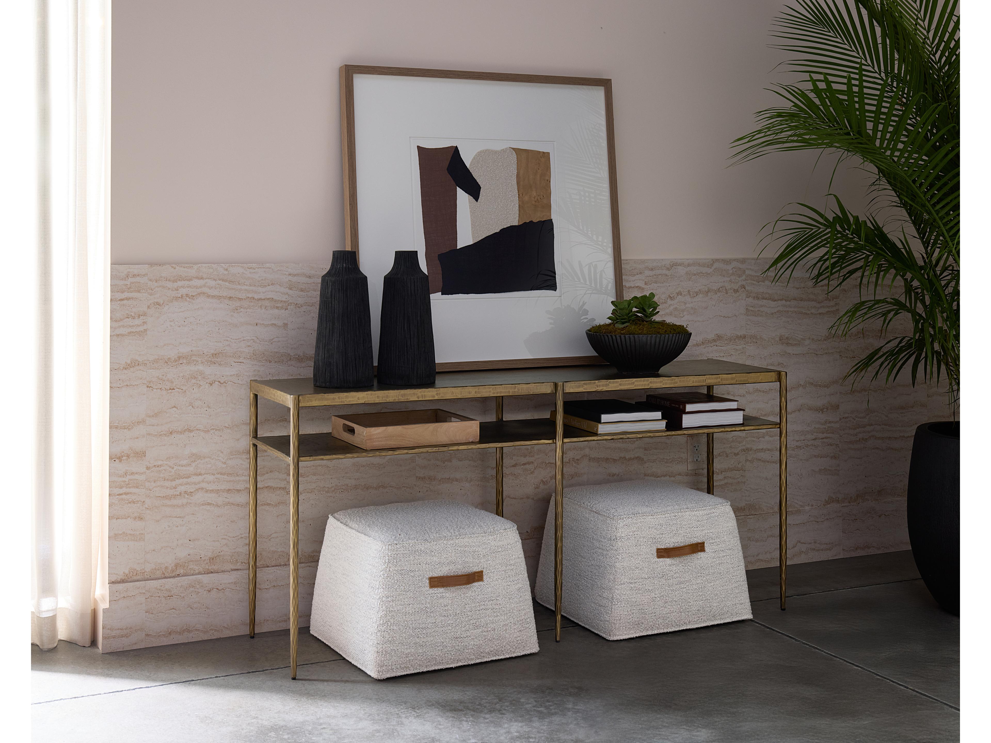 Sunpan Naini Rectangular Metal Gold Console Table