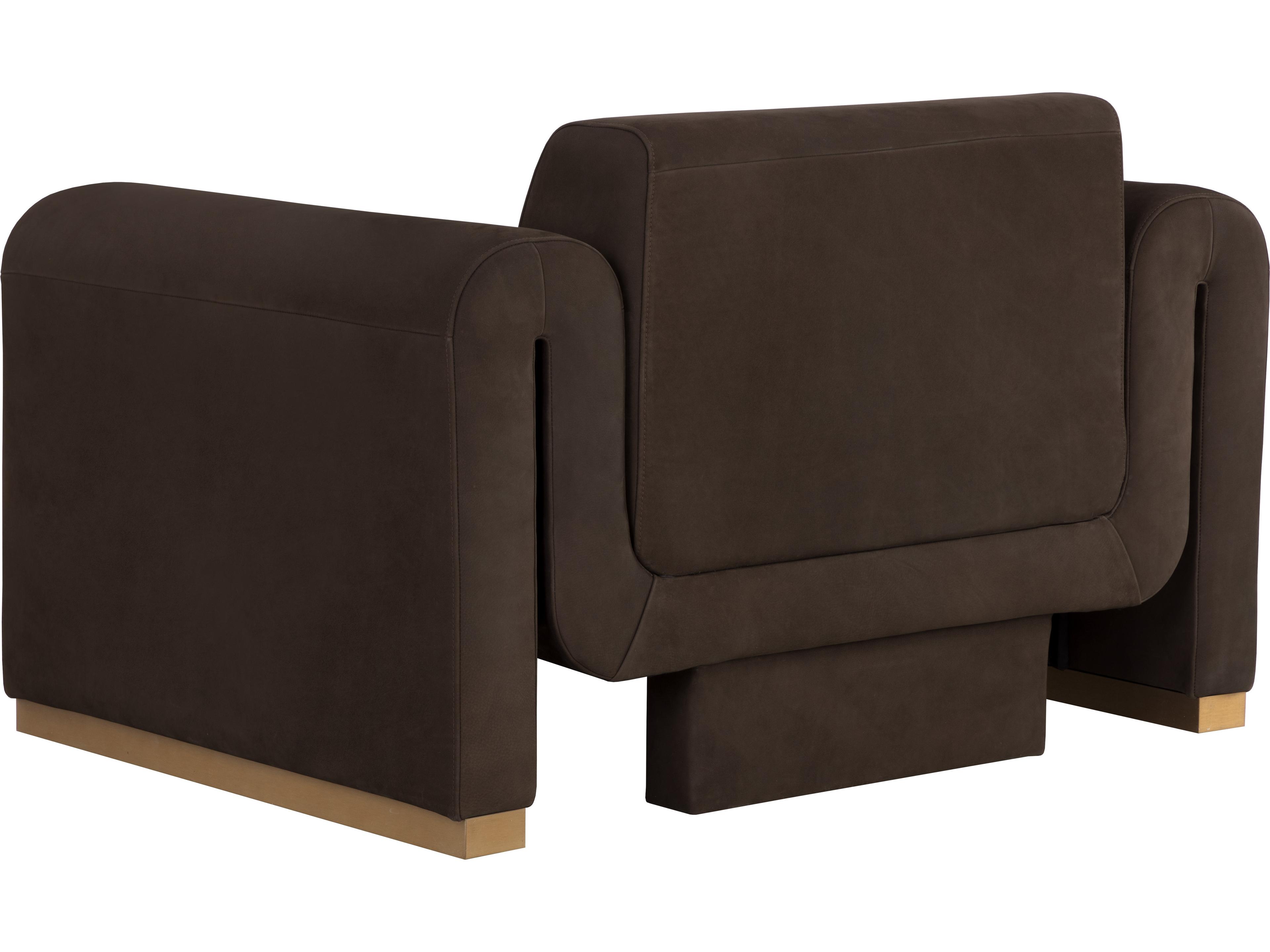 Sunpan Romer Brown Leather Accent Chair