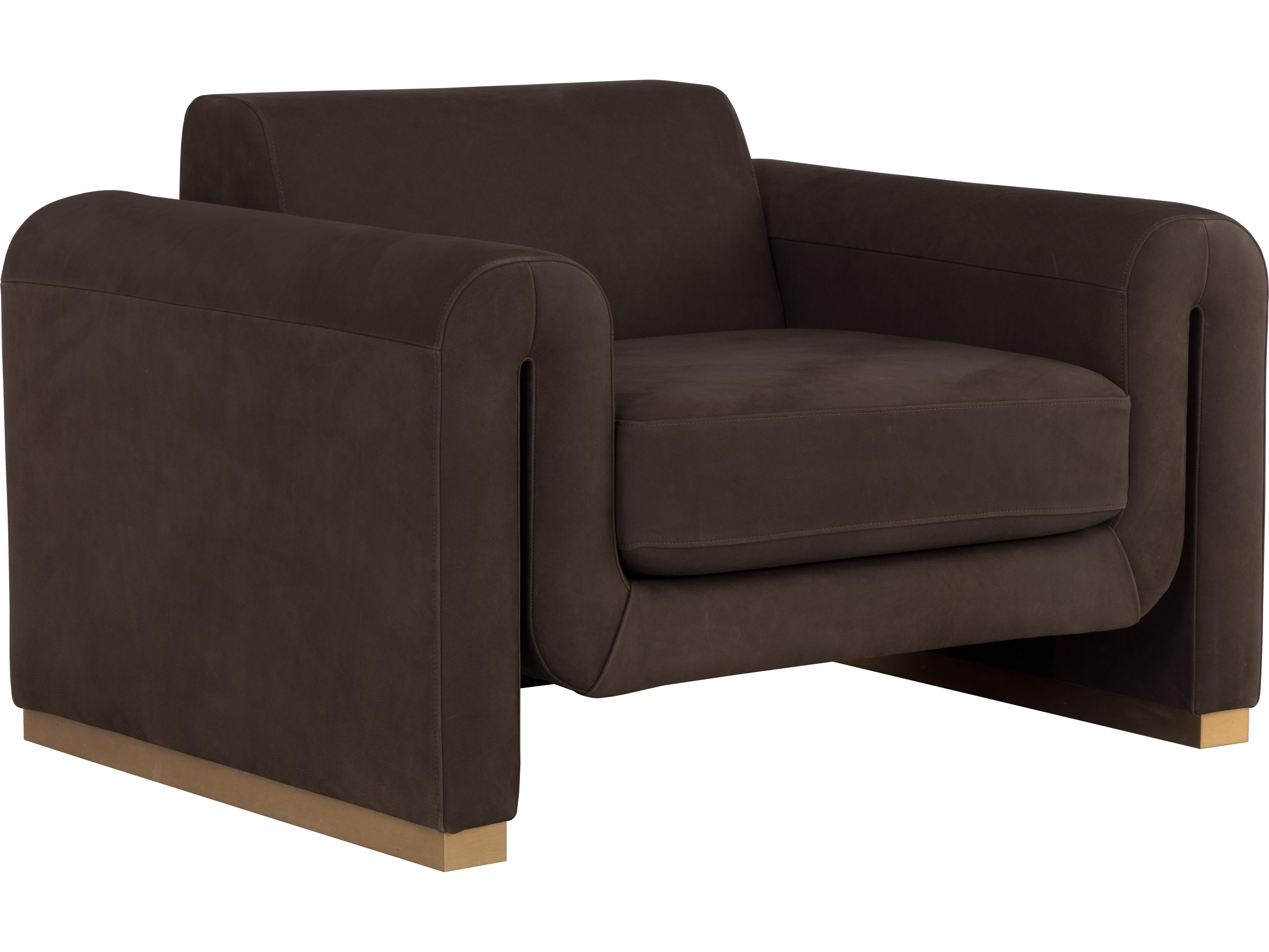 Romer Brown Leather Accent Chair