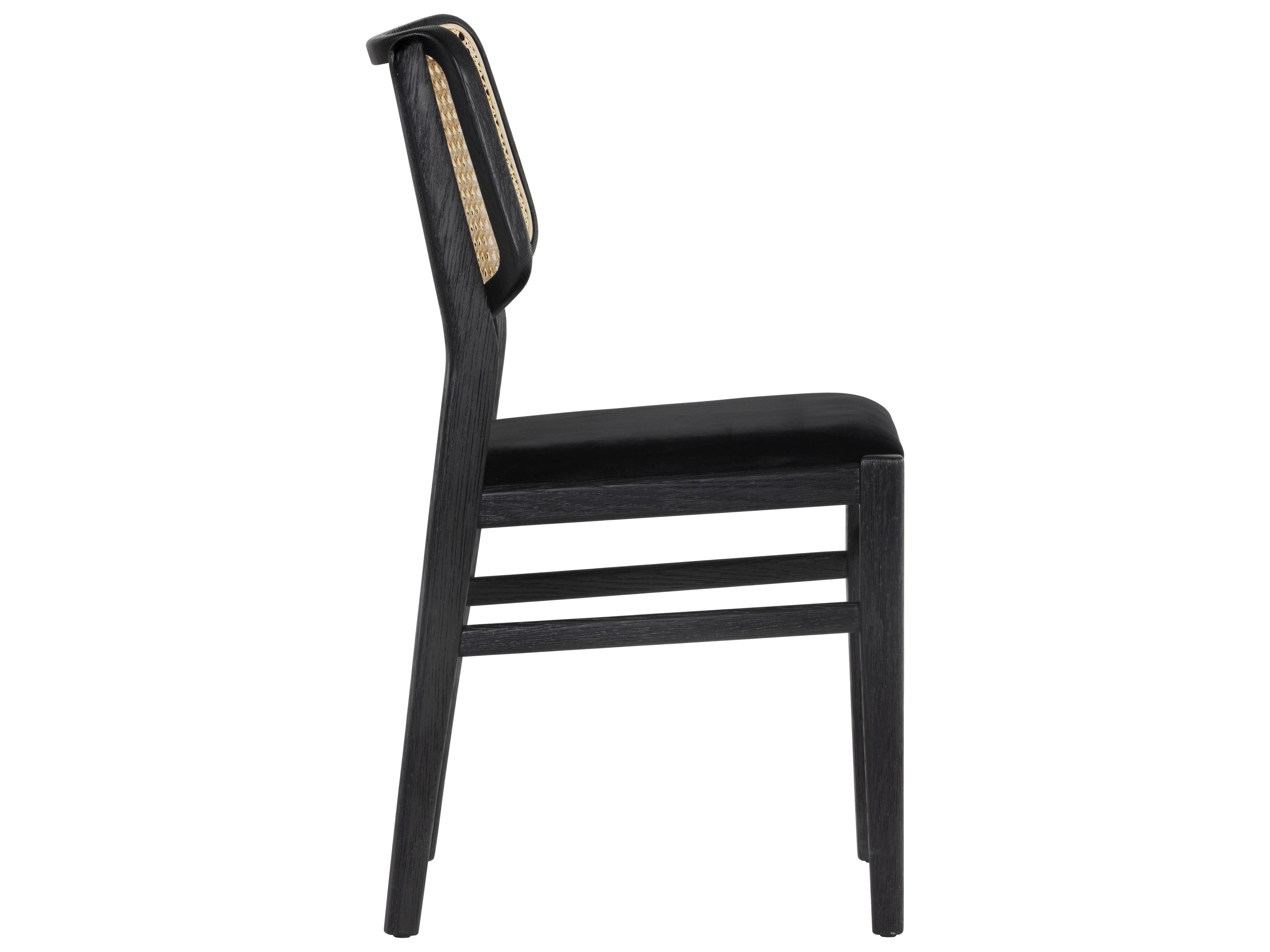 Sunpan Annex Black Upholstered Armless Dining Chair